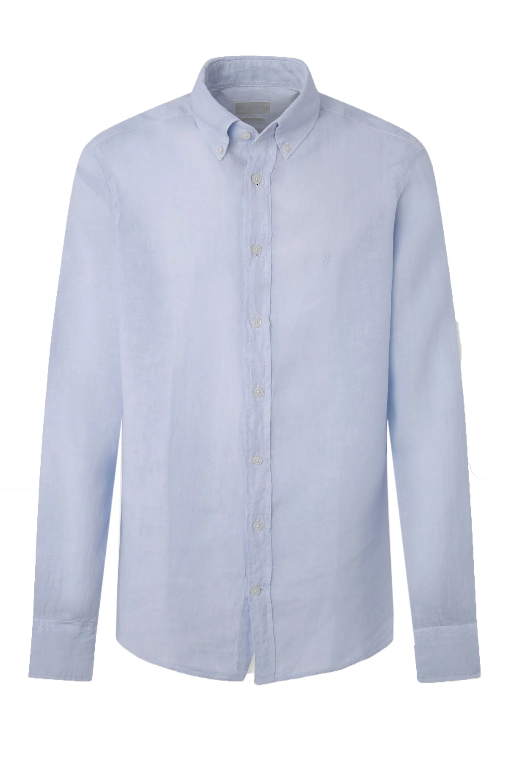 Hackett Linen Long Sleeved Shirt Sky Blue