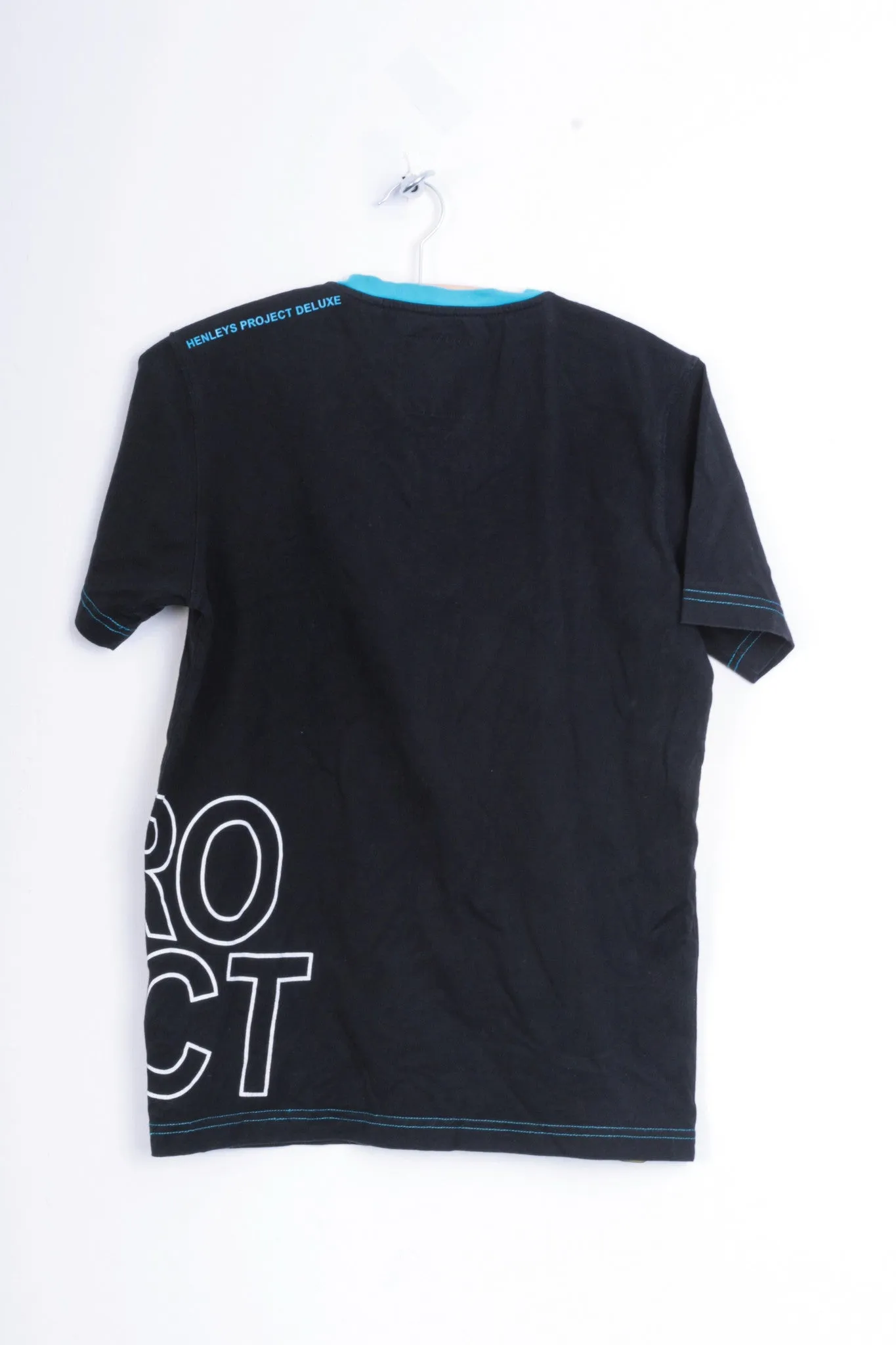 Henleys Mens 2 M Shirt Black V Neck Cotton Summer Project Deluxe