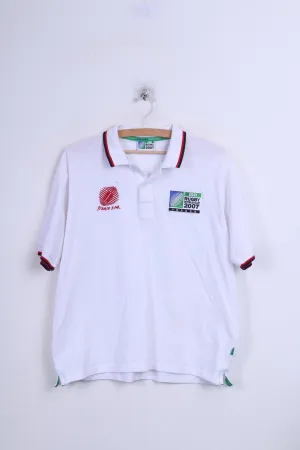 Irb Rugby 2007 Mens M Polo Shirt White Cotton France Sport