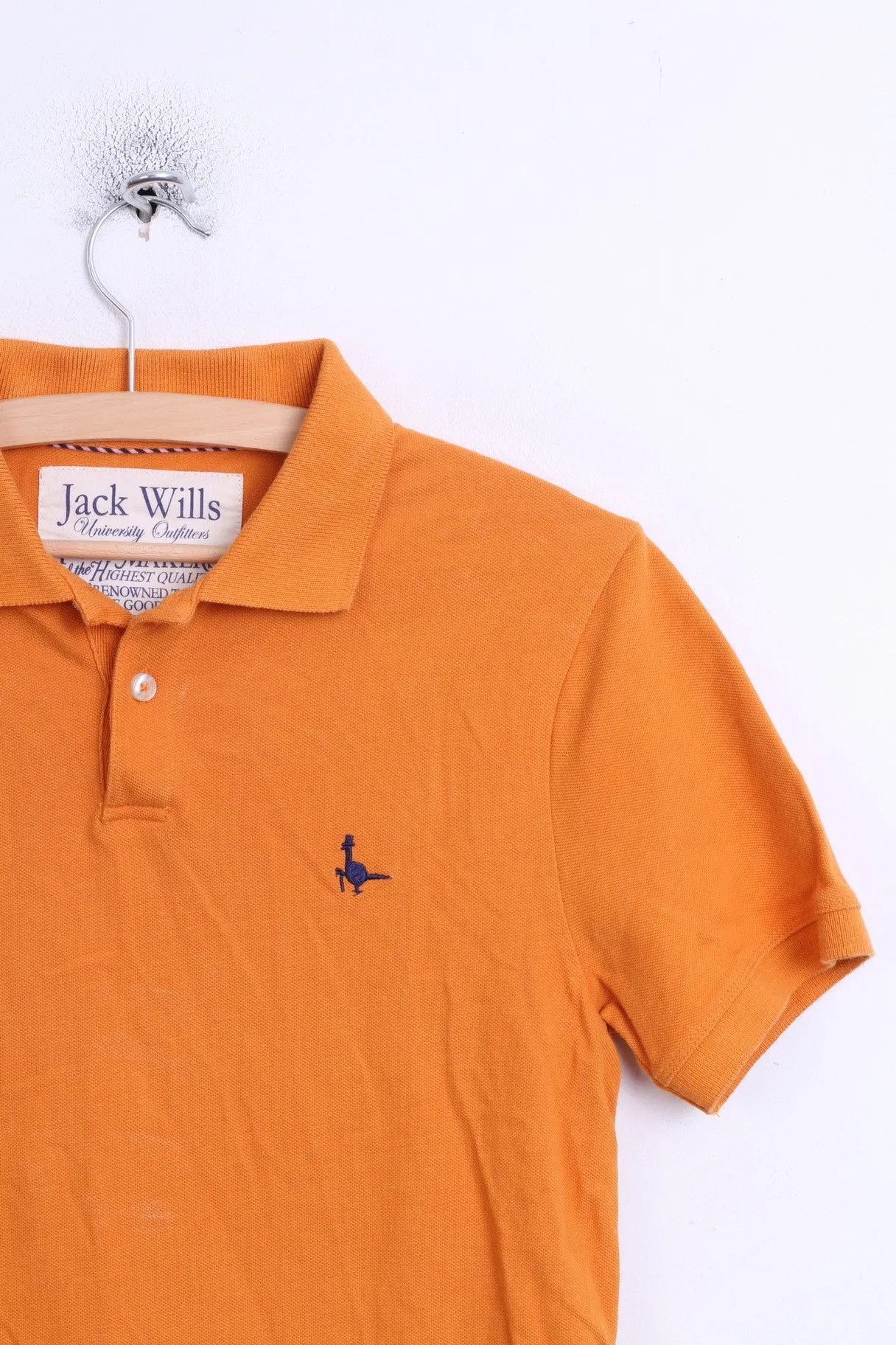 Jack Willis Mens XS Polo Shirt Orange Cotton University Oufitters
