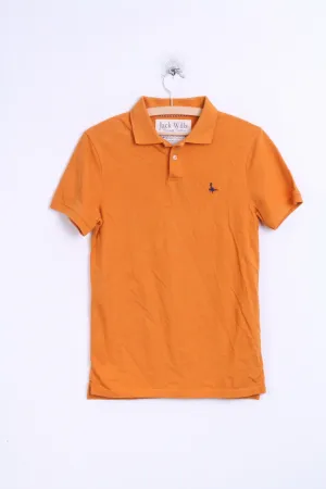 Jack Willis Mens XS Polo Shirt Orange Cotton University Oufitters