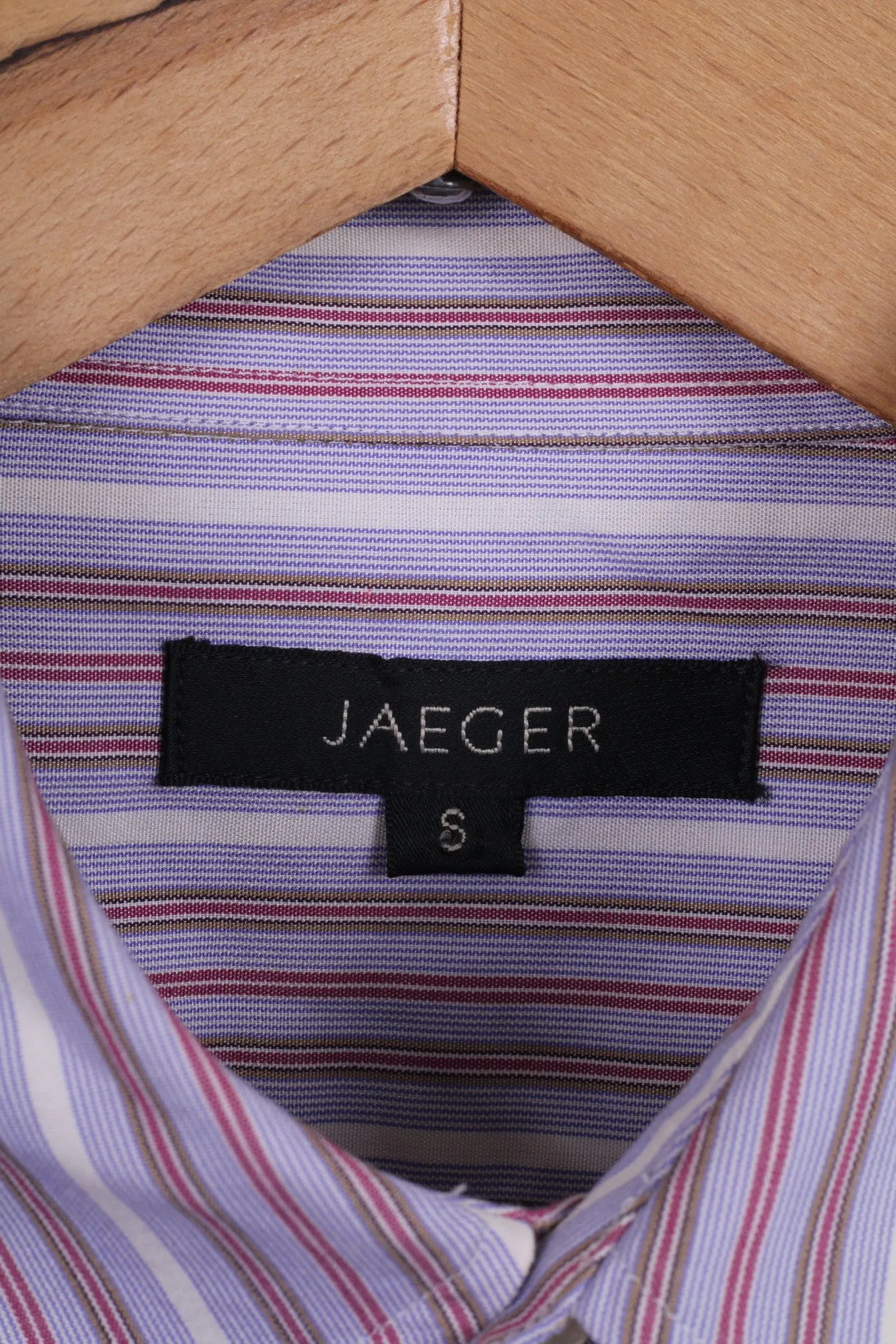 Jaeger Mens S Casual Shirt Striped Multi Detailed Button Cotton Long Sleeve