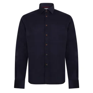 James Purdey Mount Fit Needle Cord Shirt Navy