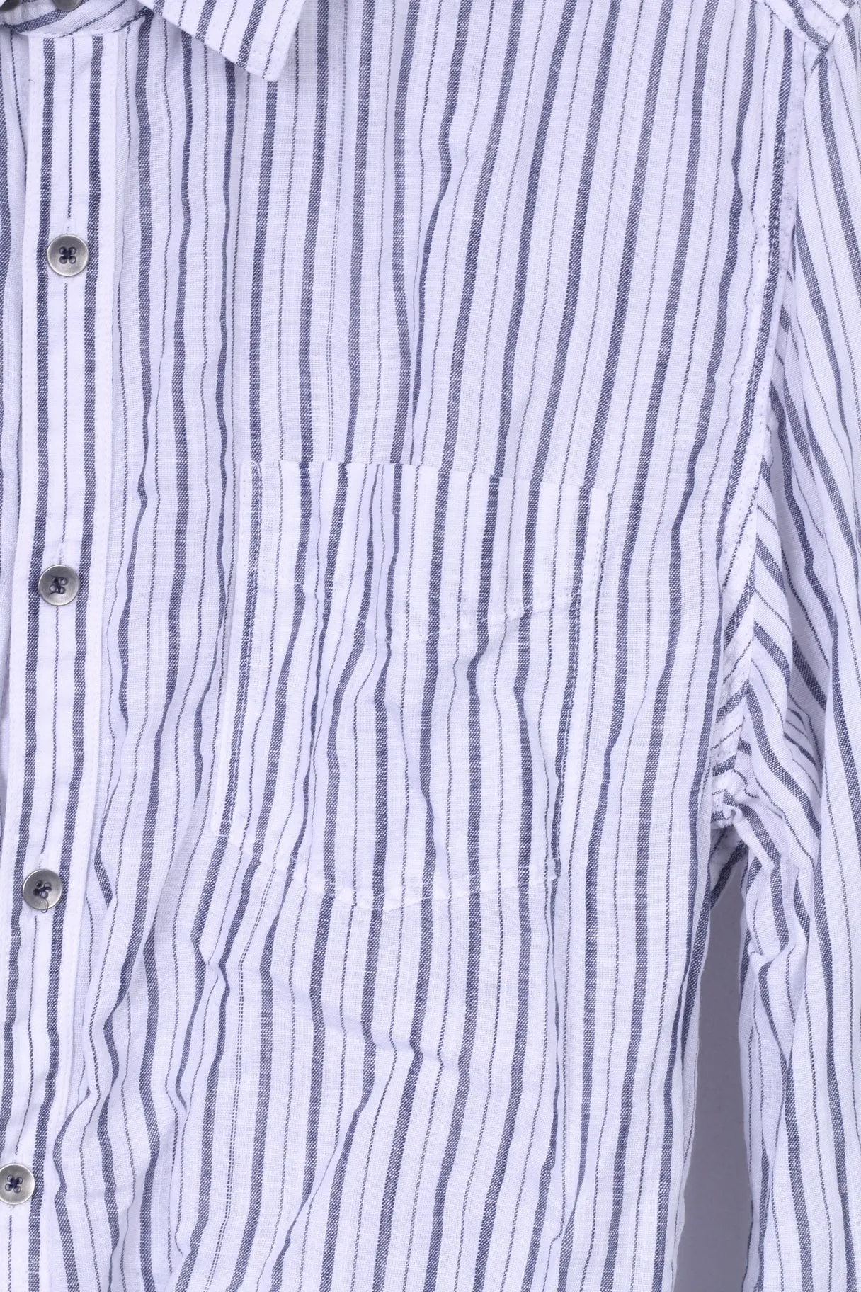 Kenneth Cole Mens L Casual Shirt Cotton Striped Long Sleeve