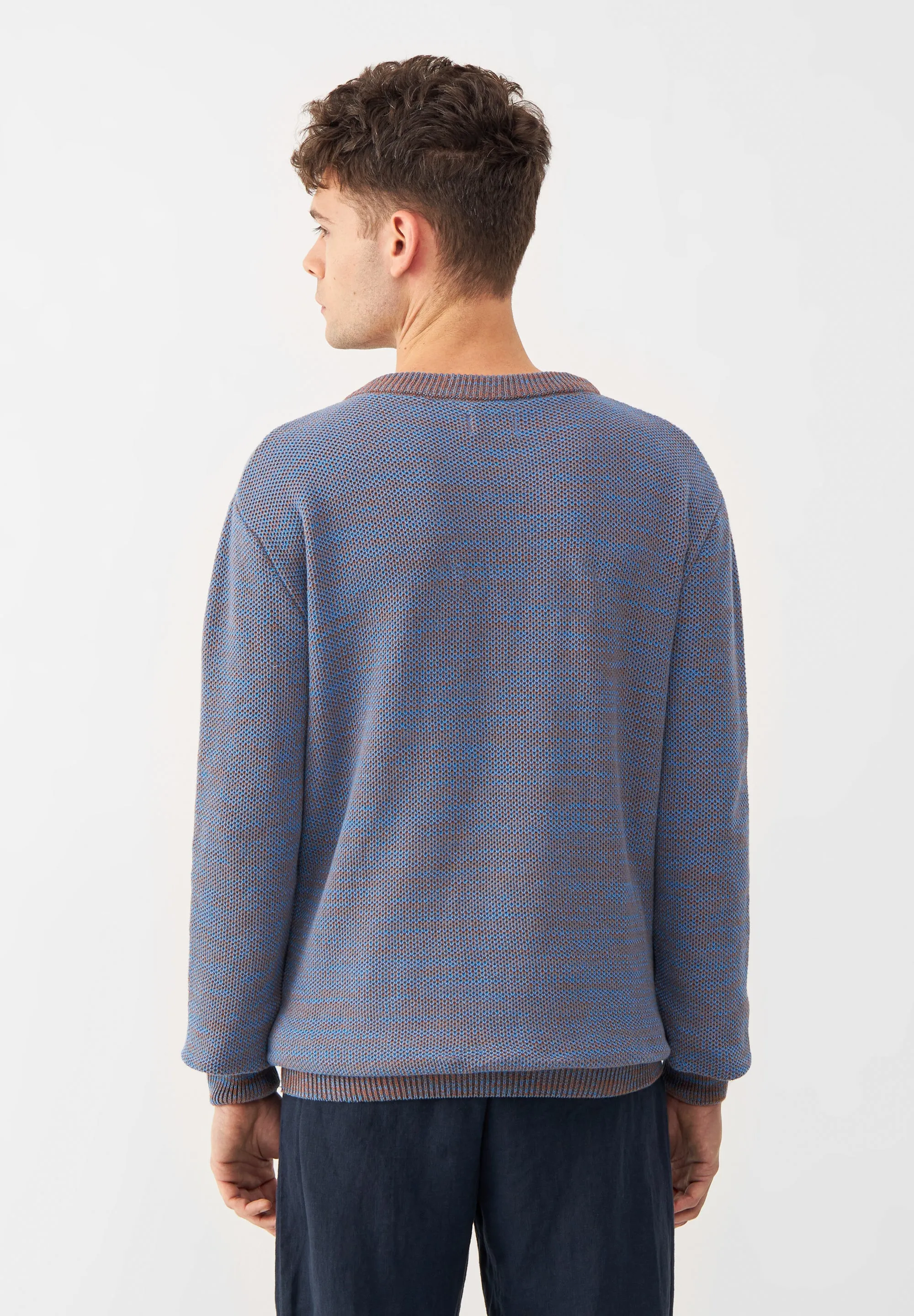 Knitted Sweater GBAIDEN Made Of Organic Cotton - Beige / Blue (Melange) Givn Berlin