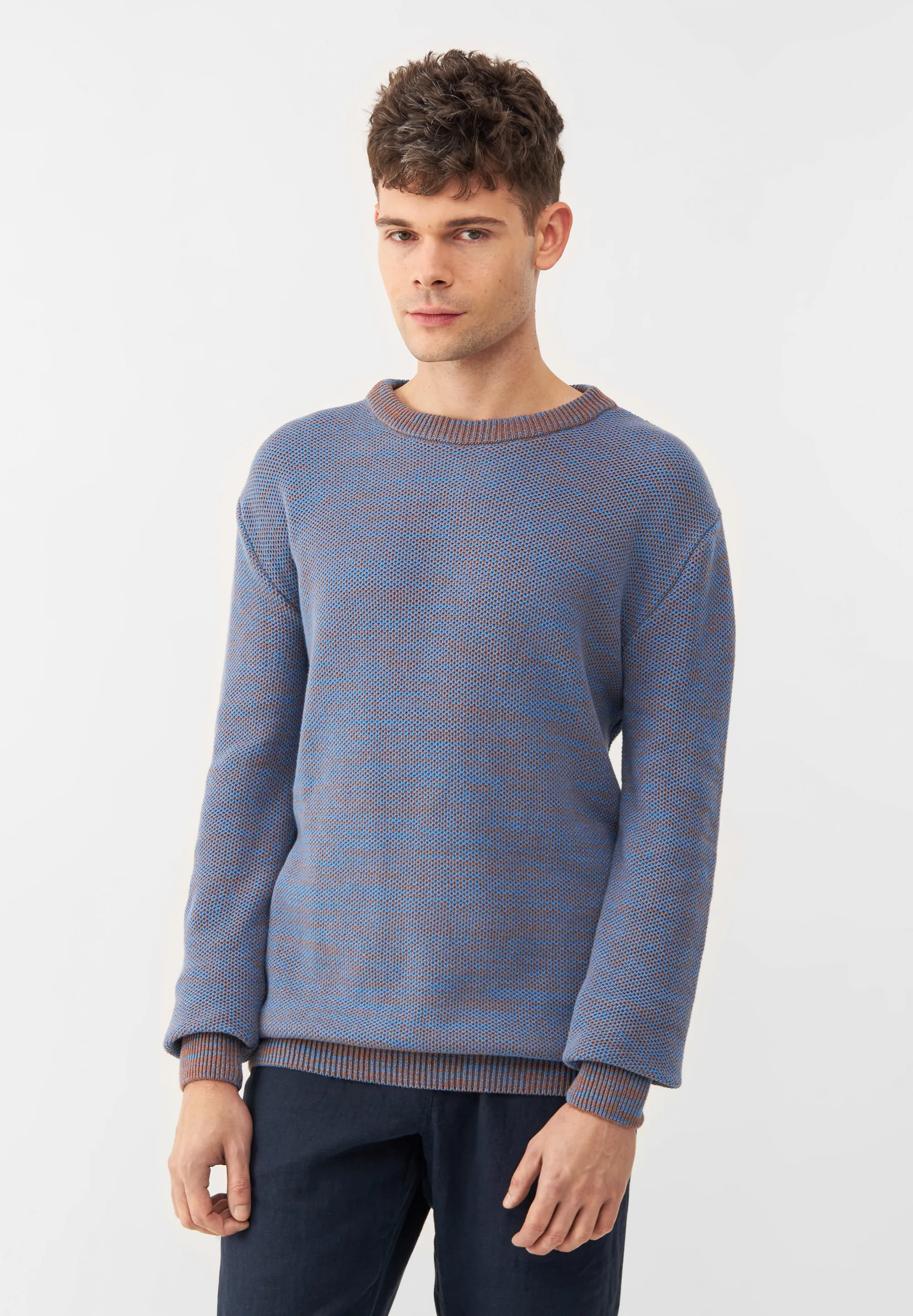 Knitted Sweater GBAIDEN Made Of Organic Cotton - Beige / Blue (Melange) Givn Berlin
