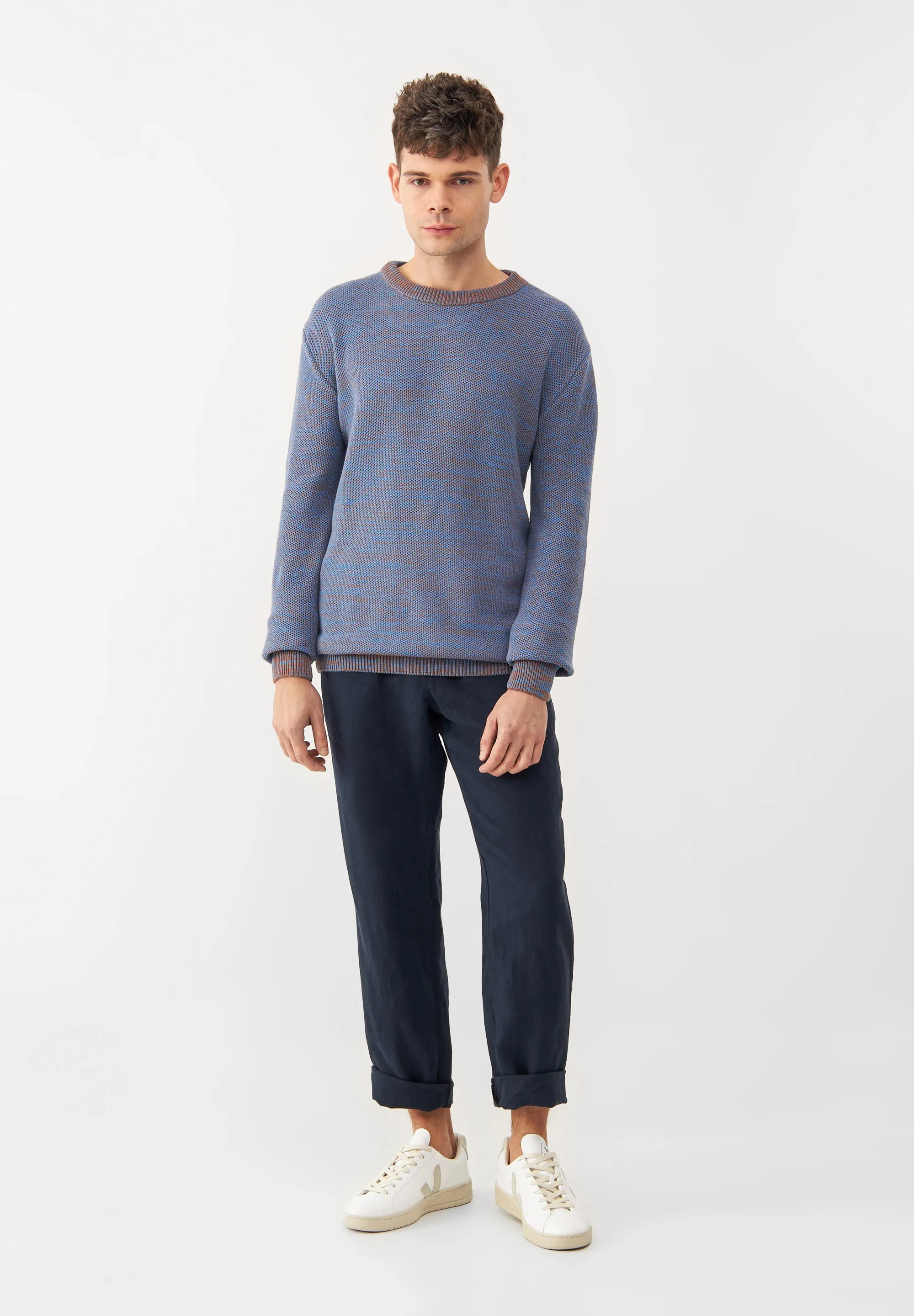 Knitted Sweater GBAIDEN Made Of Organic Cotton - Beige / Blue (Melange) Givn Berlin