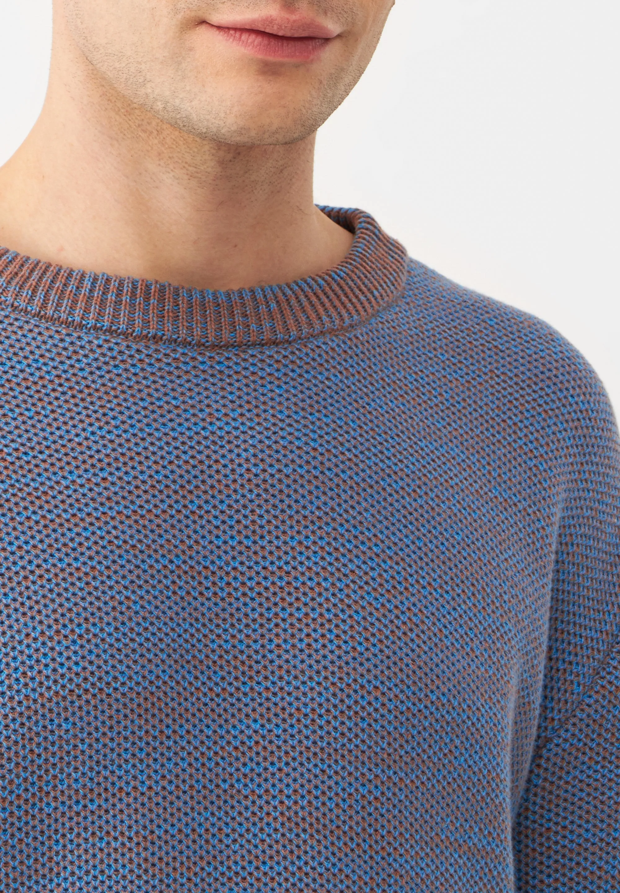 Knitted Sweater GBAIDEN Made Of Organic Cotton - Beige / Blue (Melange) Givn Berlin