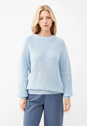 Knitted Sweater GBARIA Loose Fit Made From Organic Cotton - Ice Blue Givn Berlin