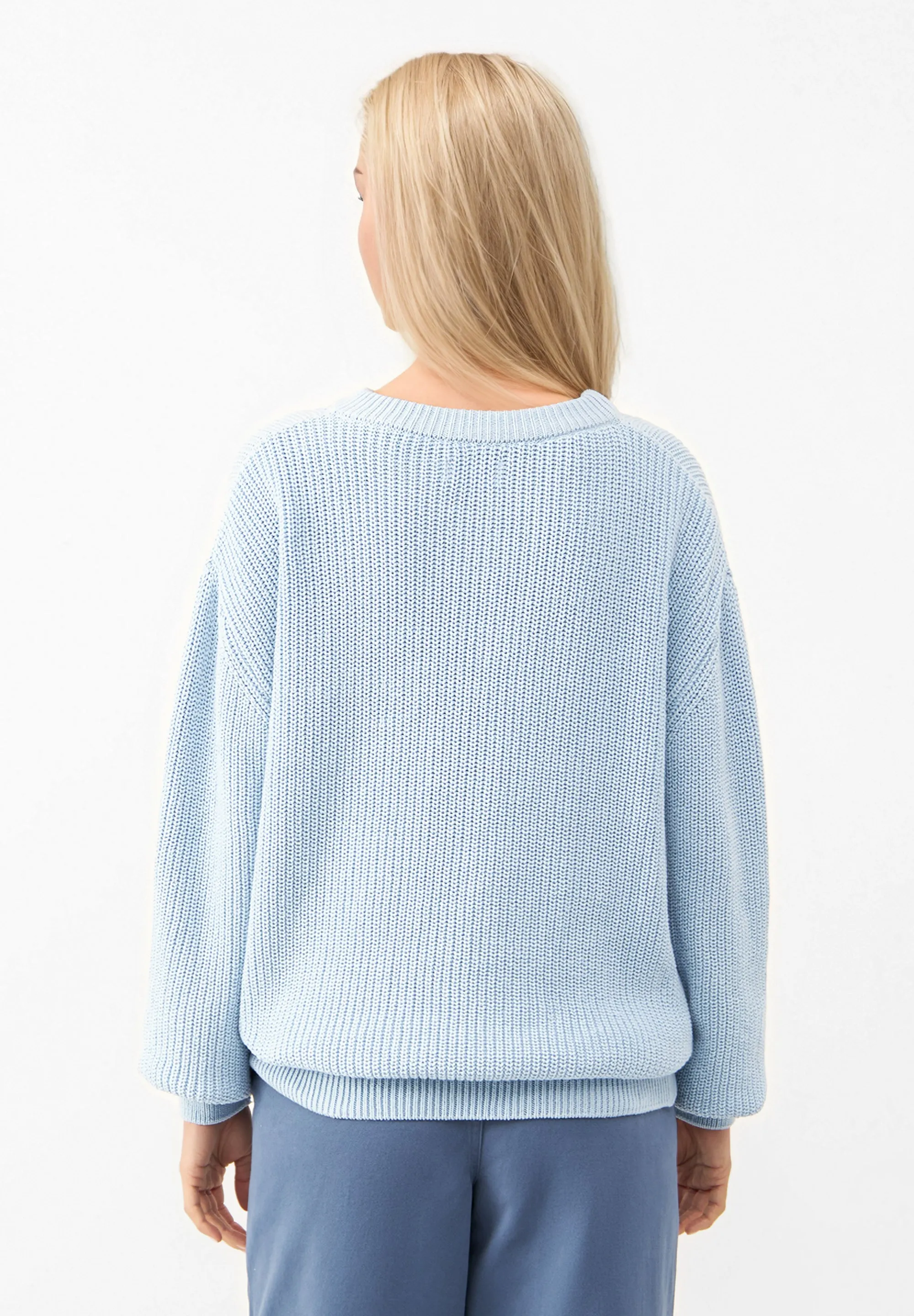 Knitted Sweater GBARIA Loose Fit Made From Organic Cotton - Ice Blue Givn Berlin