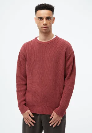 Knitted sweater GBBRENDAN loose fit made from organic cotton - Cranberry Givn Berlin