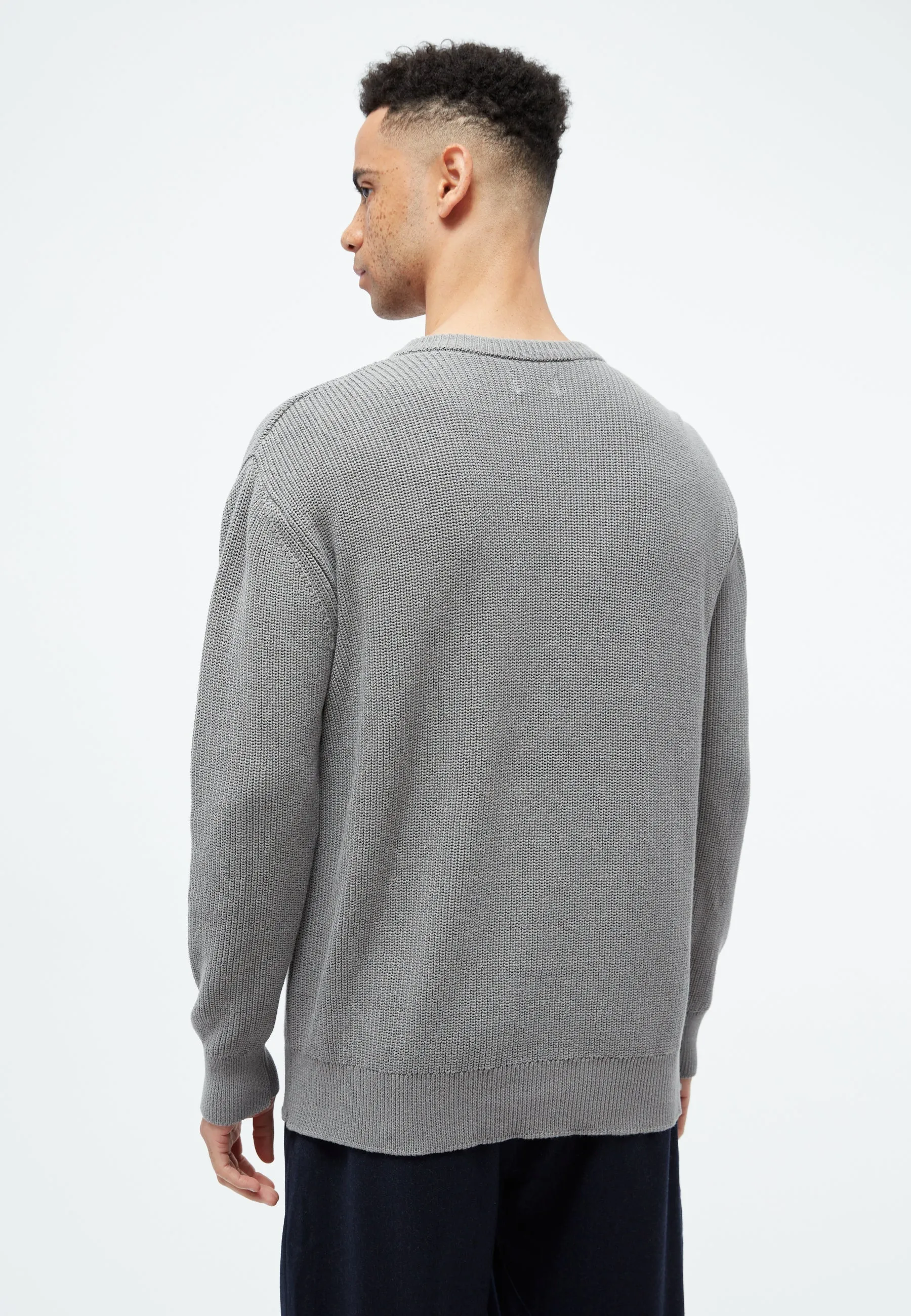 Knitted sweater GBBRENDAN loose fit made from organic cotton - Graphite Grey Givn Berlin