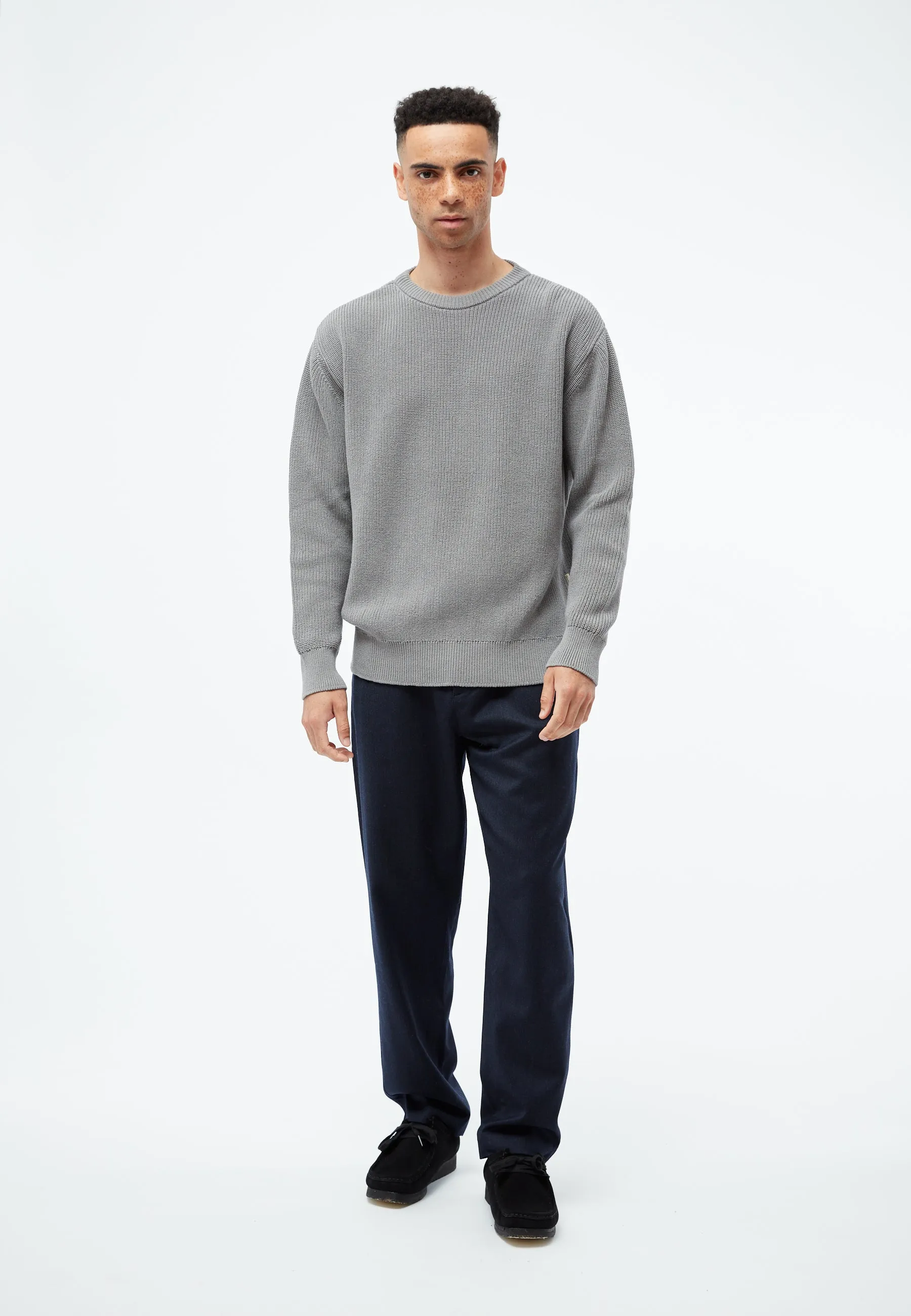 Knitted sweater GBBRENDAN loose fit made from organic cotton - Graphite Grey Givn Berlin