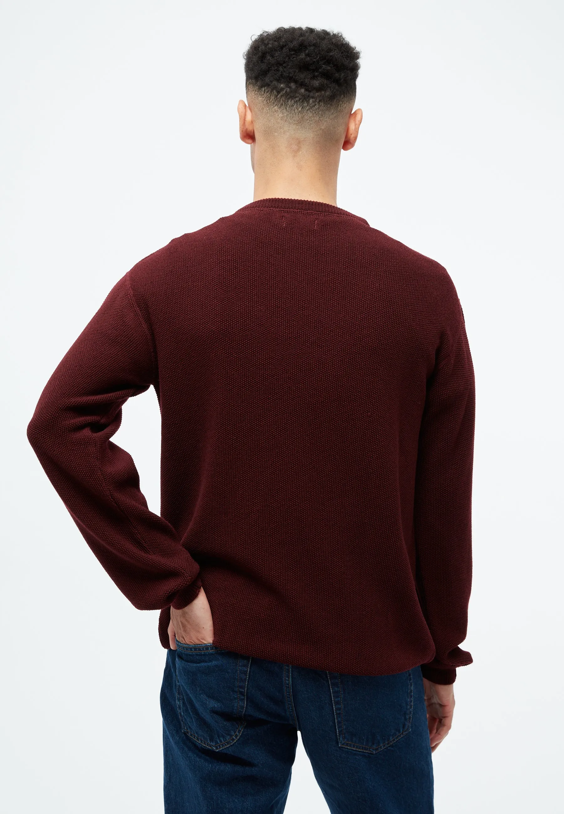 Knitted sweater GBCAMILLO made from certified merino wool - Burgundy (merino) Givn Berlin