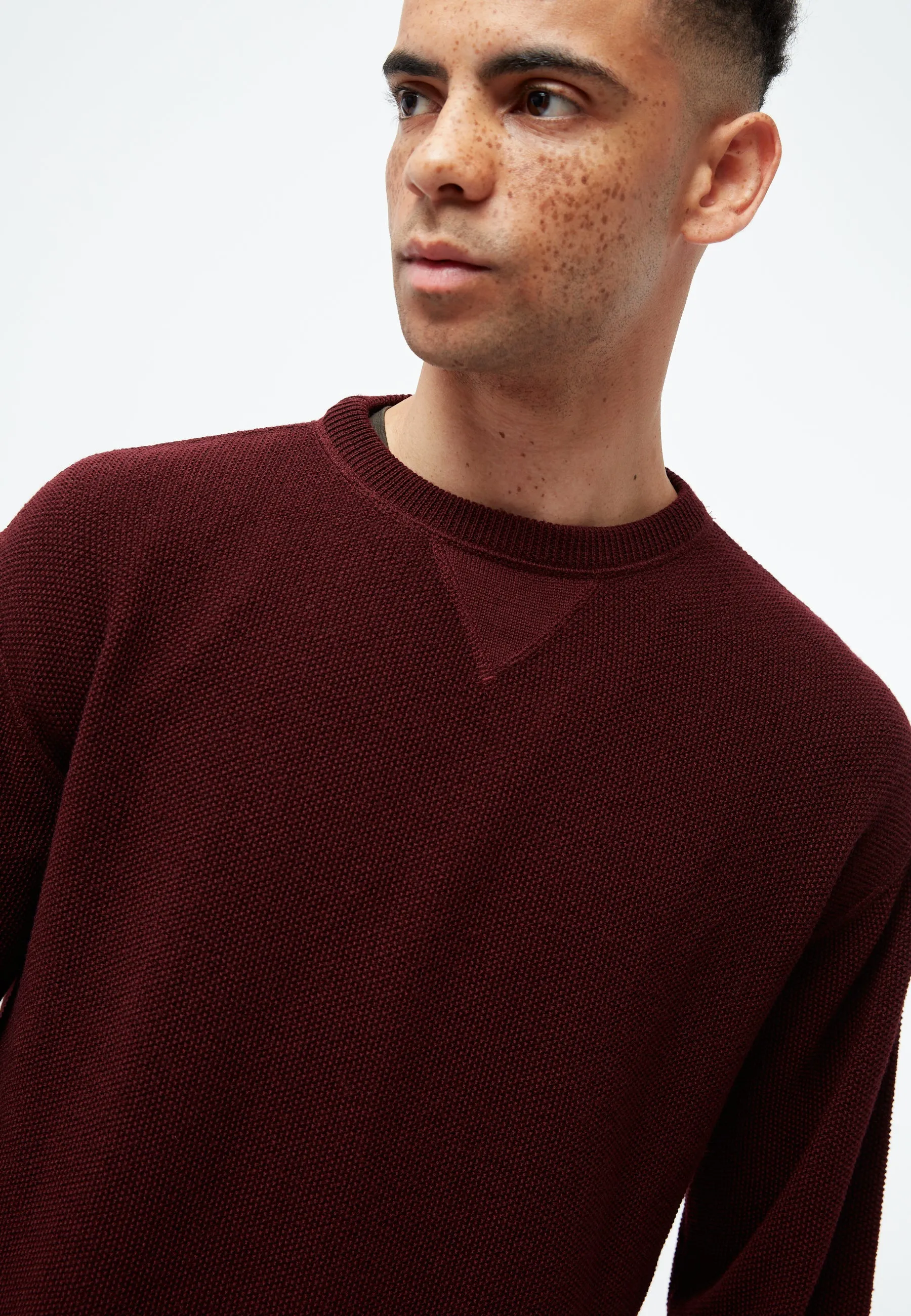 Knitted sweater GBCAMILLO made from certified merino wool - Burgundy (merino) Givn Berlin