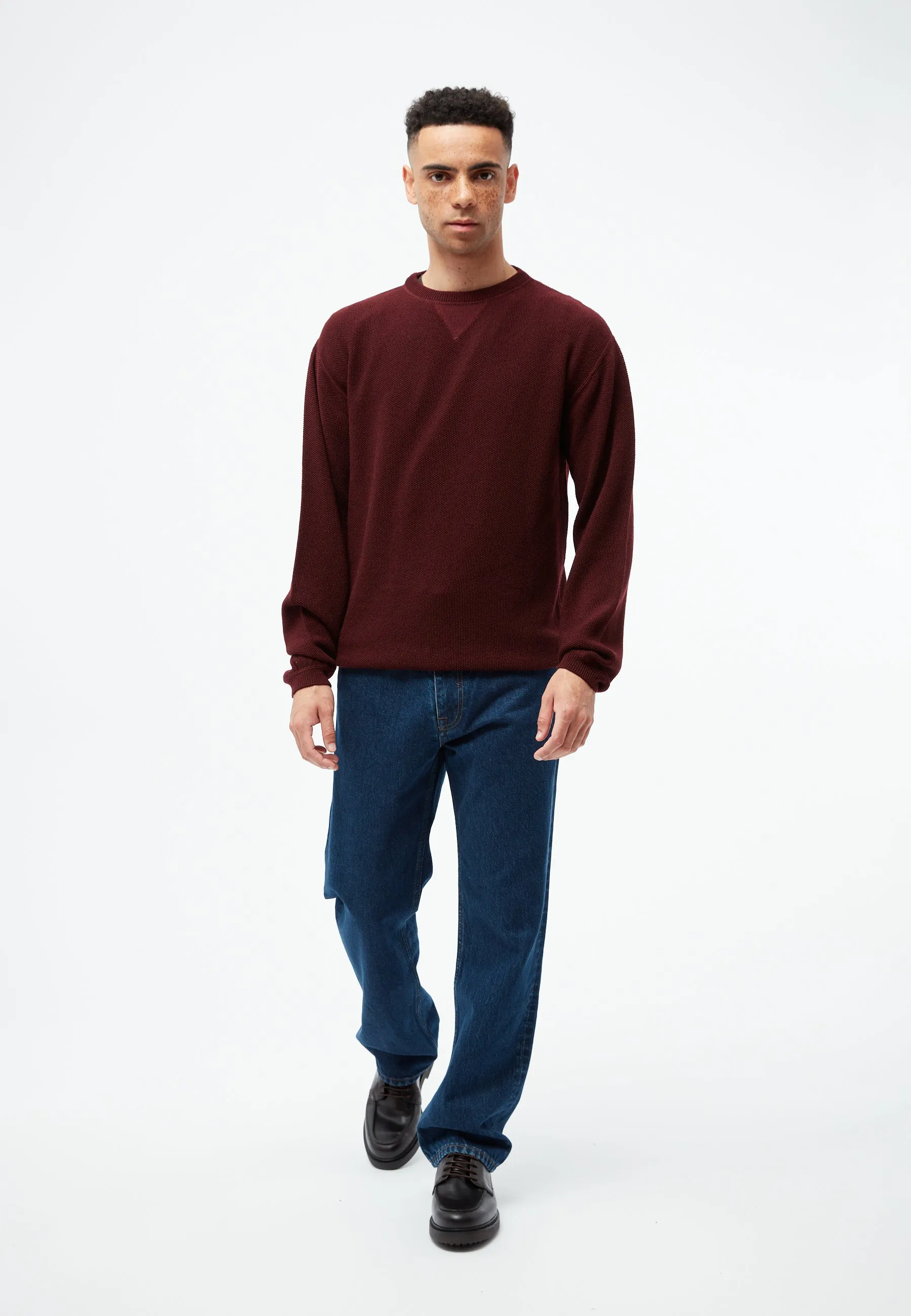 Knitted sweater GBCAMILLO made from certified merino wool - Burgundy (merino) Givn Berlin