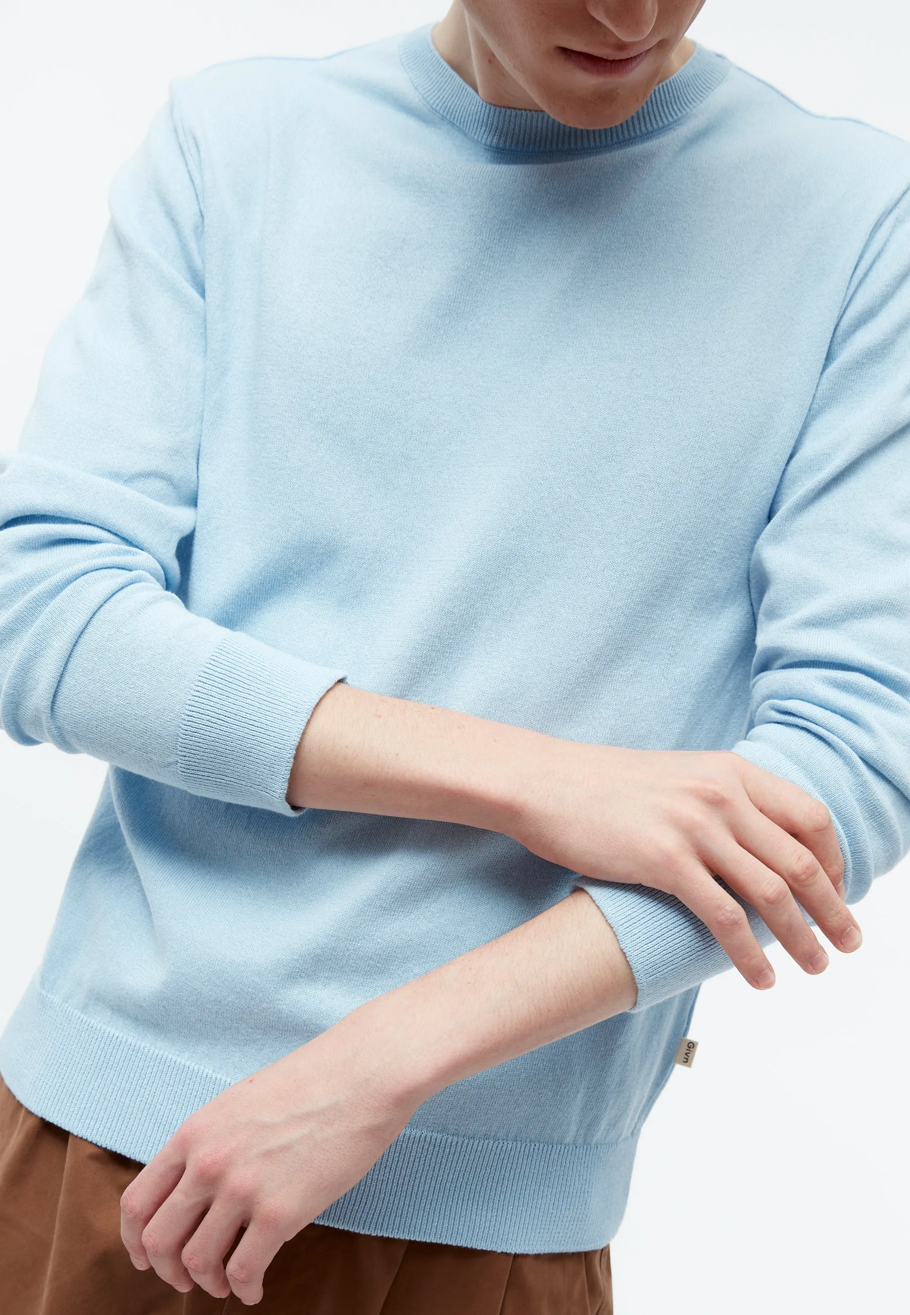 Knitted Sweater GBCOSMO Made From Organic Cotton - Ice Blue Givn Berlin