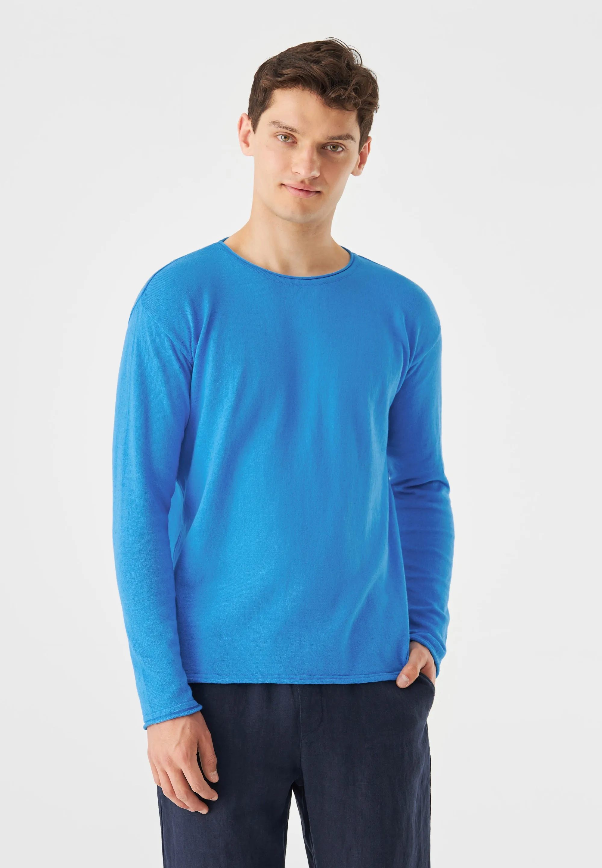 Knitted Sweater GBDENIS Made From Organic Cotton - French Blue Givn Berlin