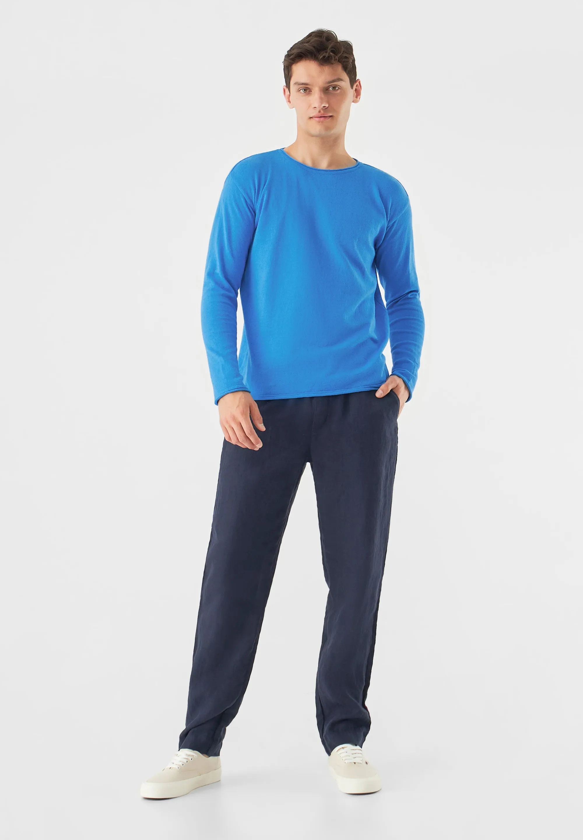 Knitted Sweater GBDENIS Made From Organic Cotton - French Blue Givn Berlin