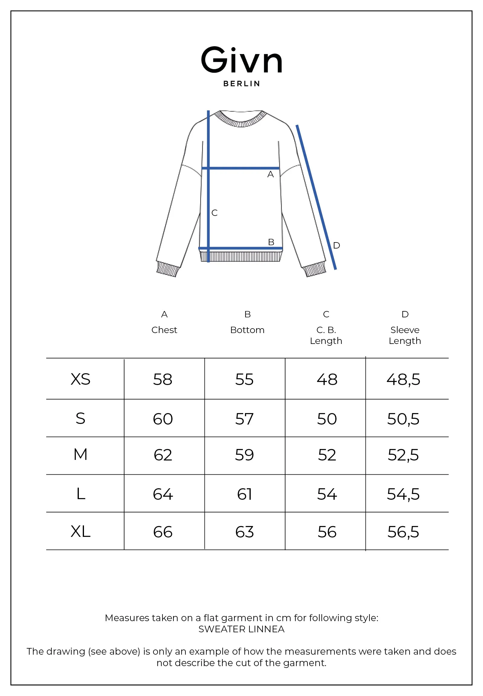 Knitted Sweater GBLINNEA Relaxed Fit Made From Organic Cotton - French Blue Givn Berlin