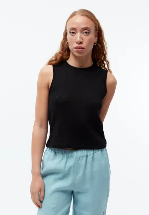 Knitted top GBSHIRLEY cropped made of organic cotton in jacquard pattern - Black (Jacquard) Givn Berlin