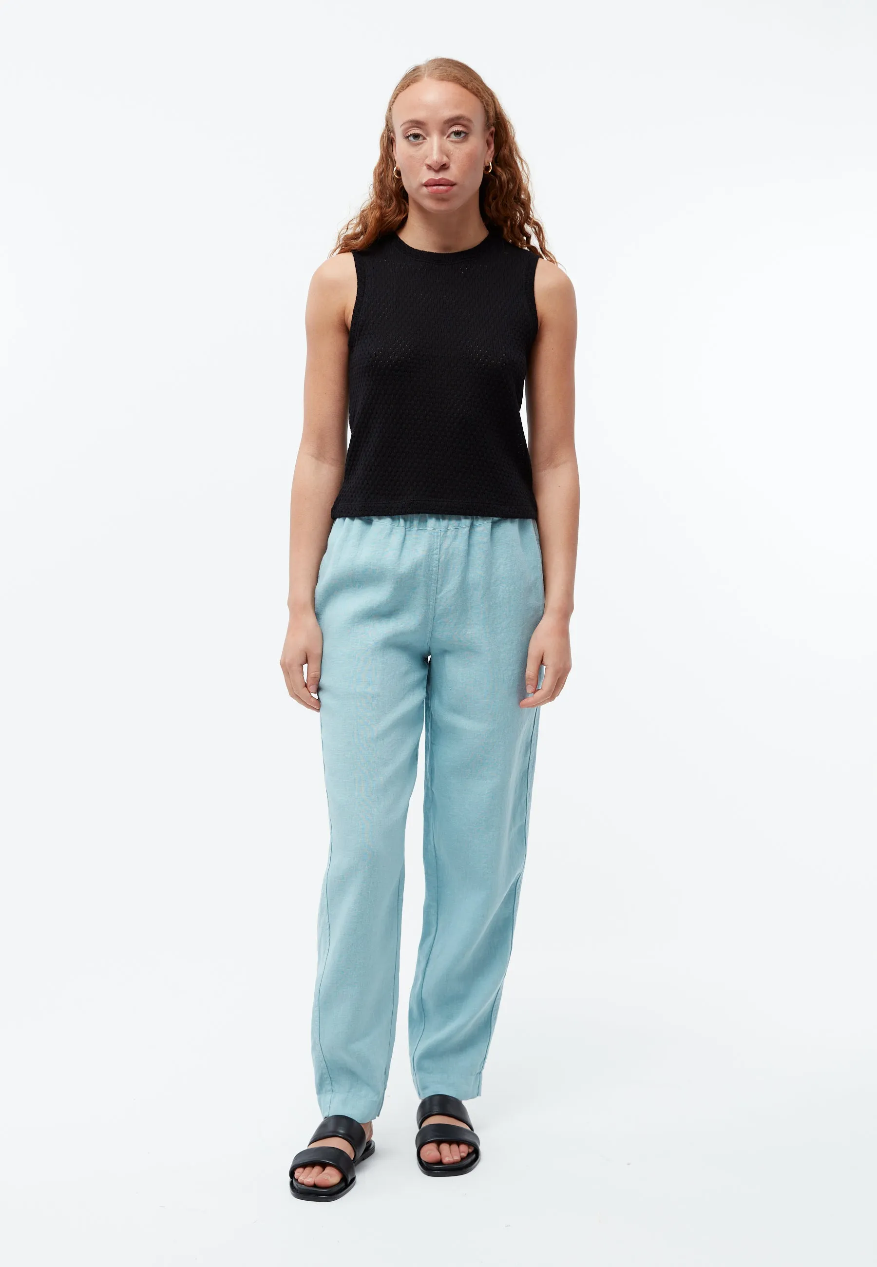 Knitted top GBSHIRLEY cropped made of organic cotton in jacquard pattern - Black (Jacquard) Givn Berlin