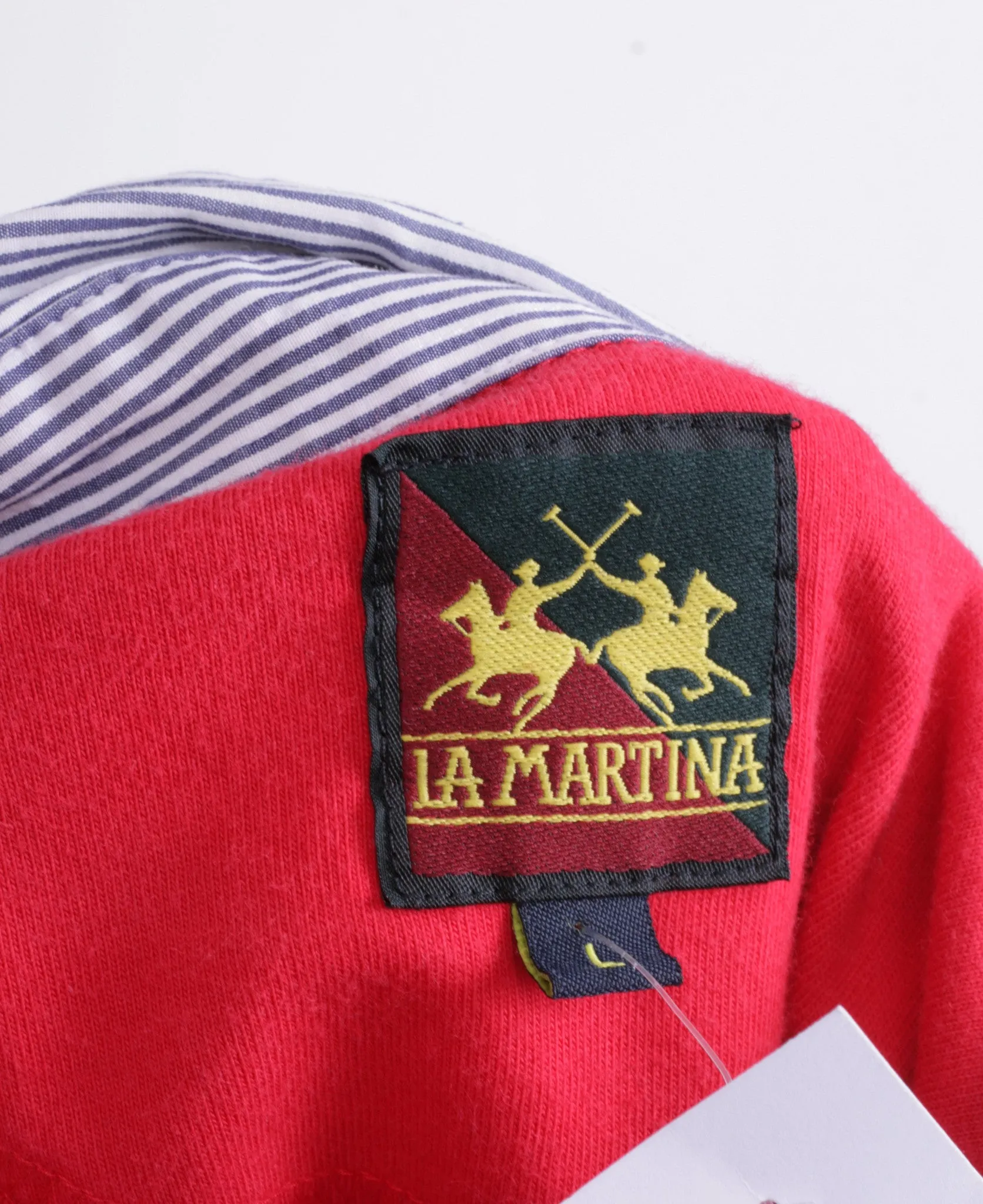 La Martina Mens L Polo Shirt Red Cotton UK Polo Sport