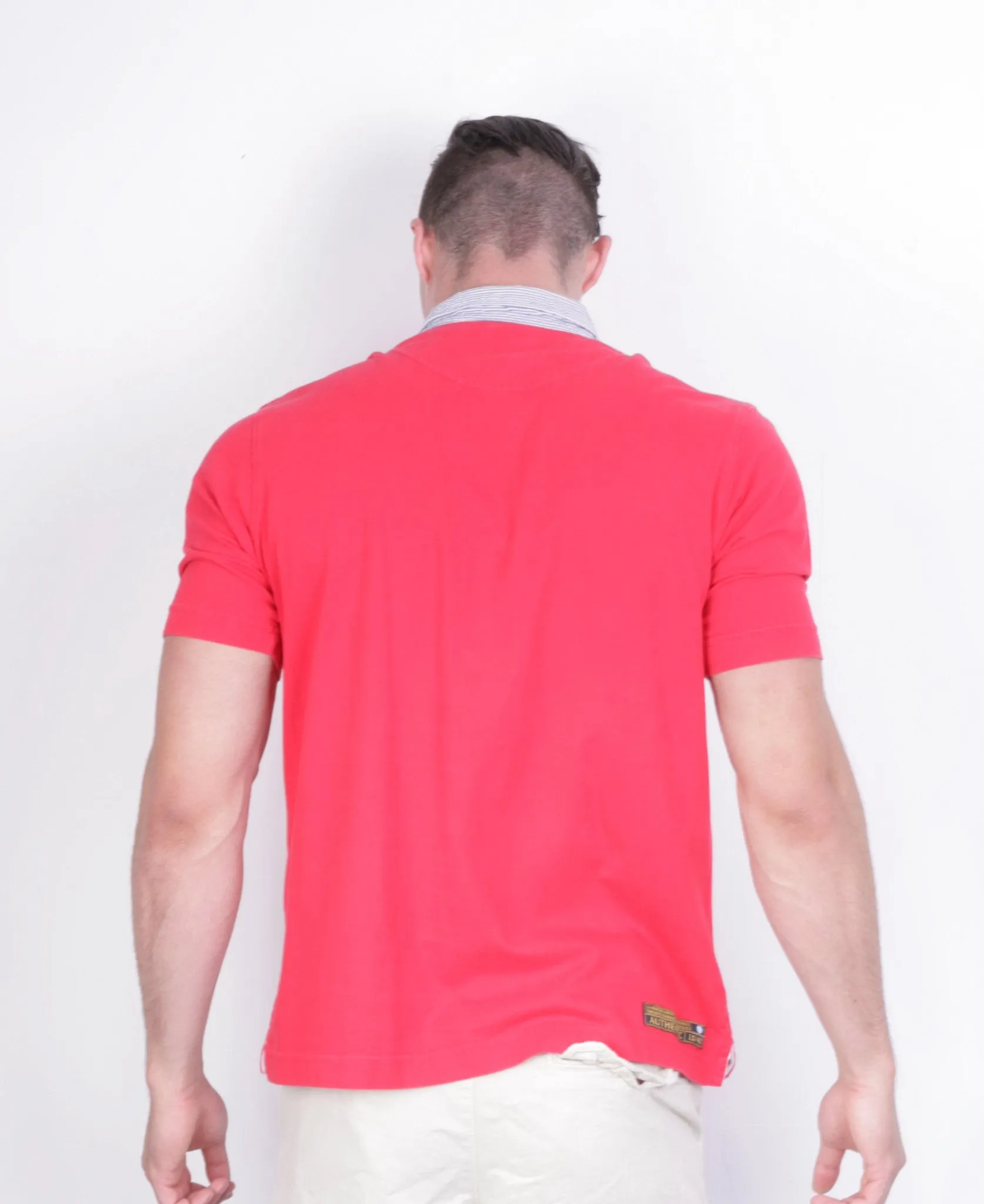 La Martina Mens L Polo Shirt Red Cotton UK Polo Sport