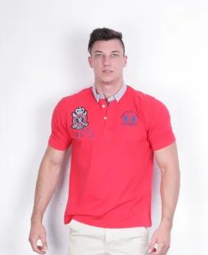 La Martina Mens L Polo Shirt Red Cotton UK Polo Sport