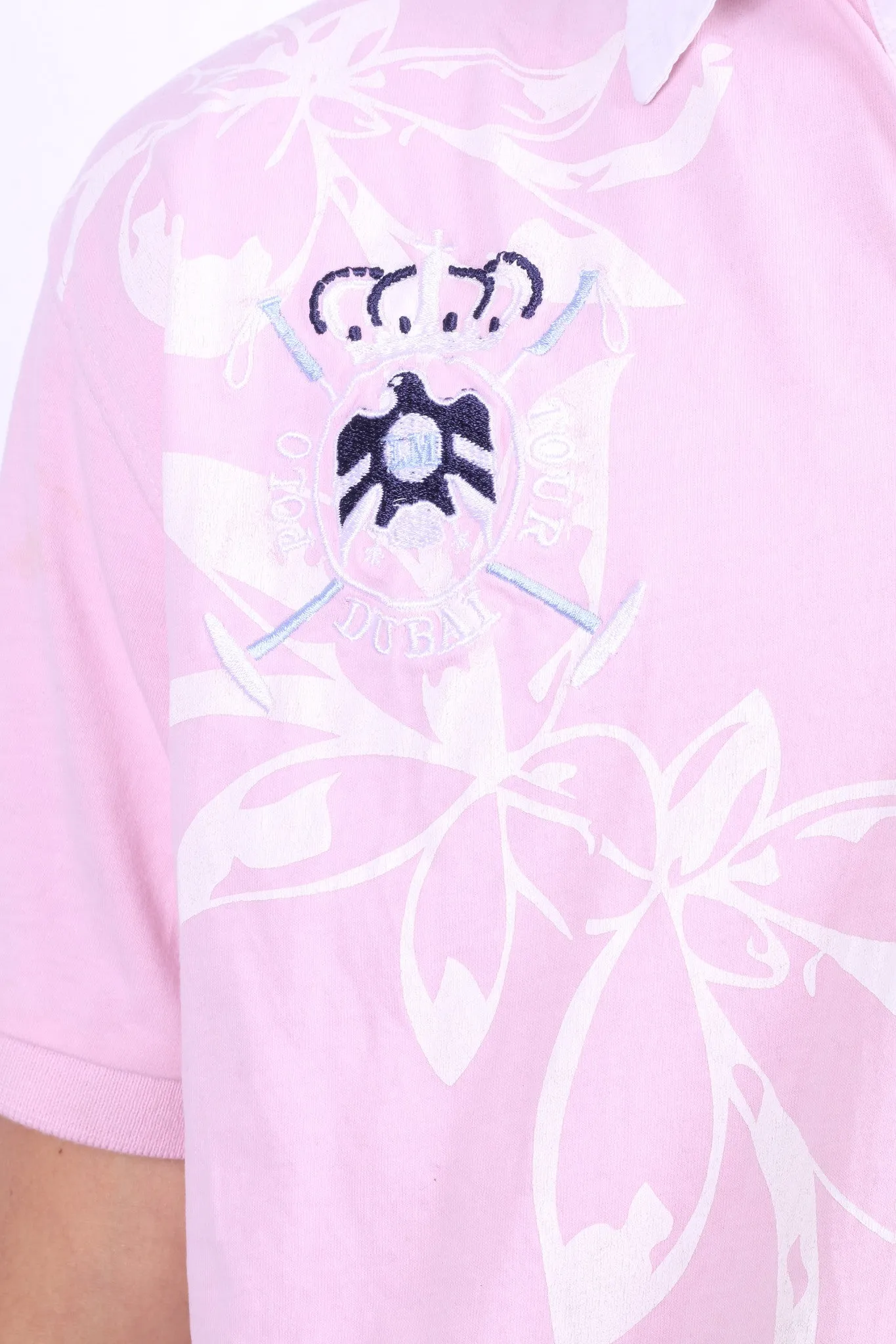 La Martina Saddlery Mens L Polo Shirt Pink Cotton