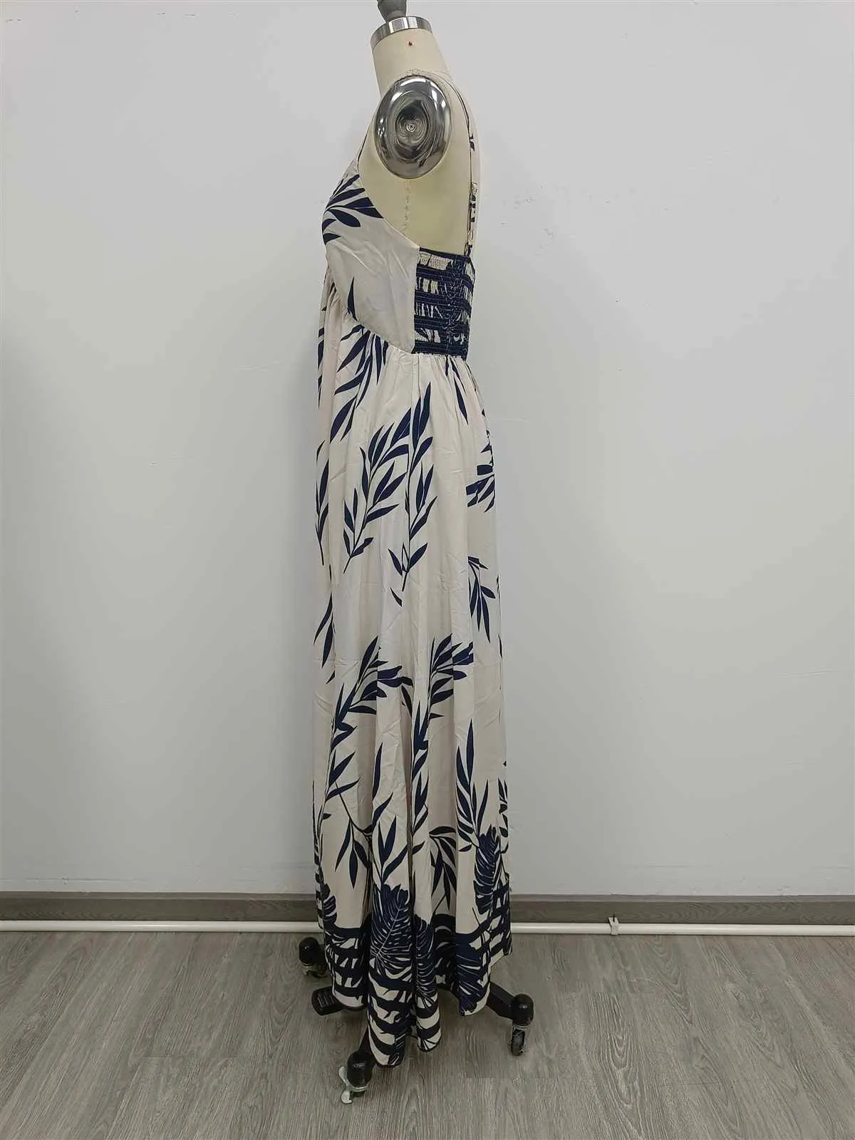 LEAF PRINT MAXI SUNDRESS
