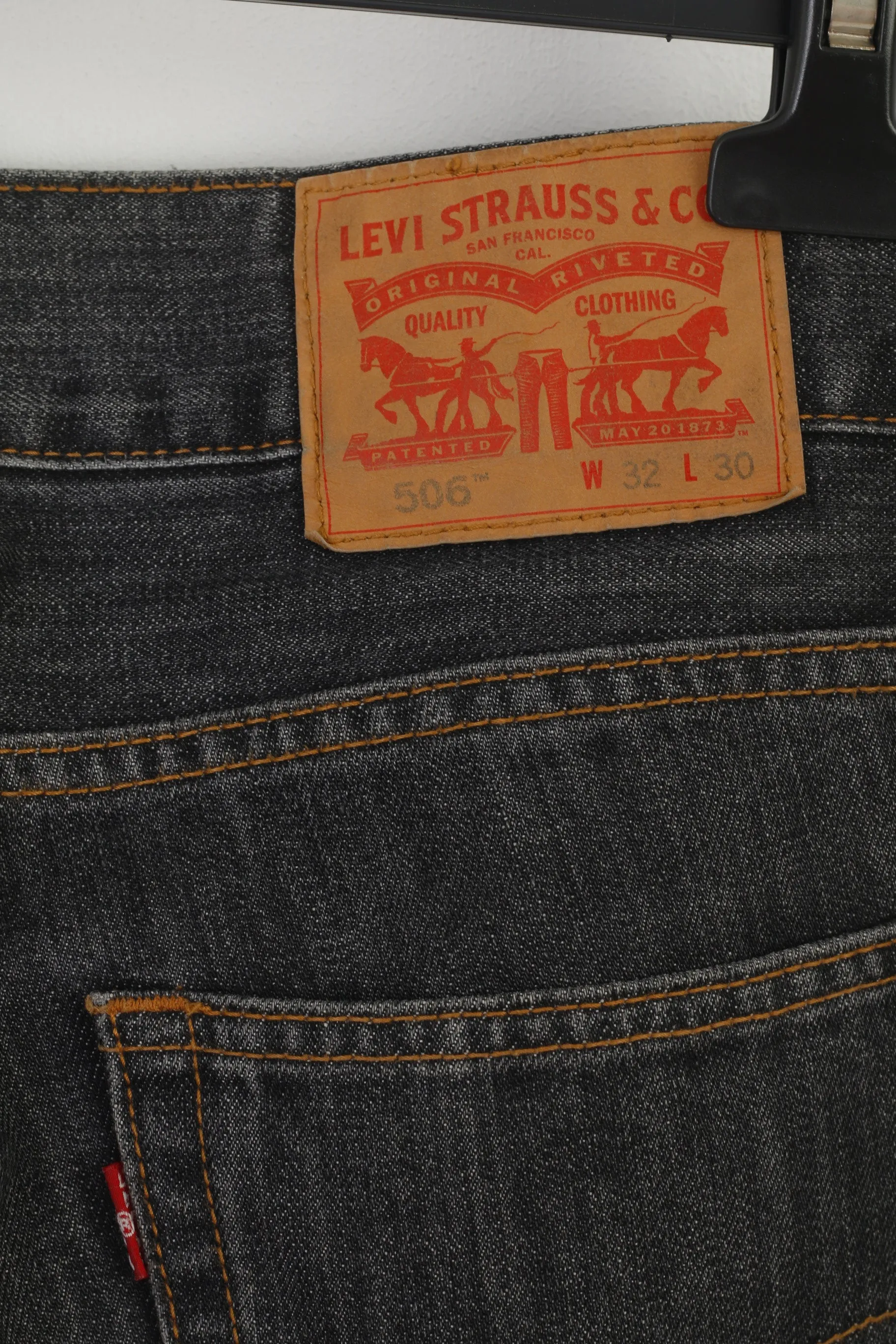 Levi's 506 Mwn 32 Jeans Trousers Navy Gray Vintage Riveted Vintage Denim Pants