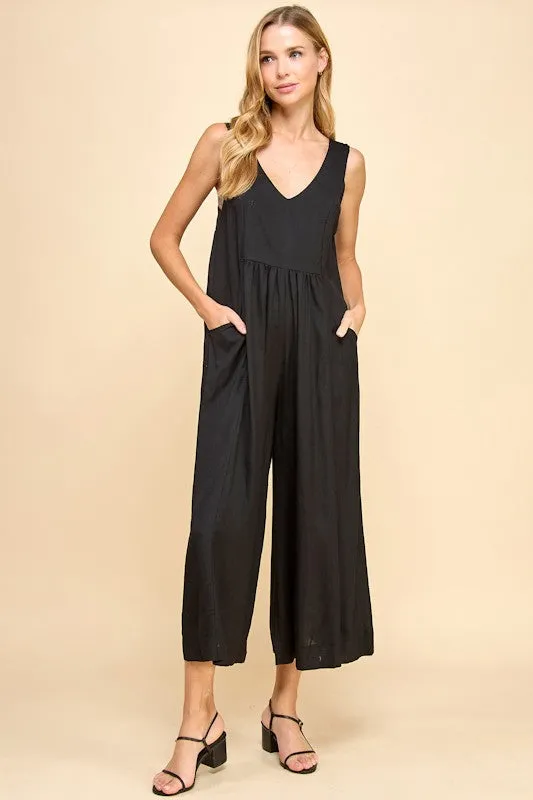 LINEN BLEND JUMPSUIT