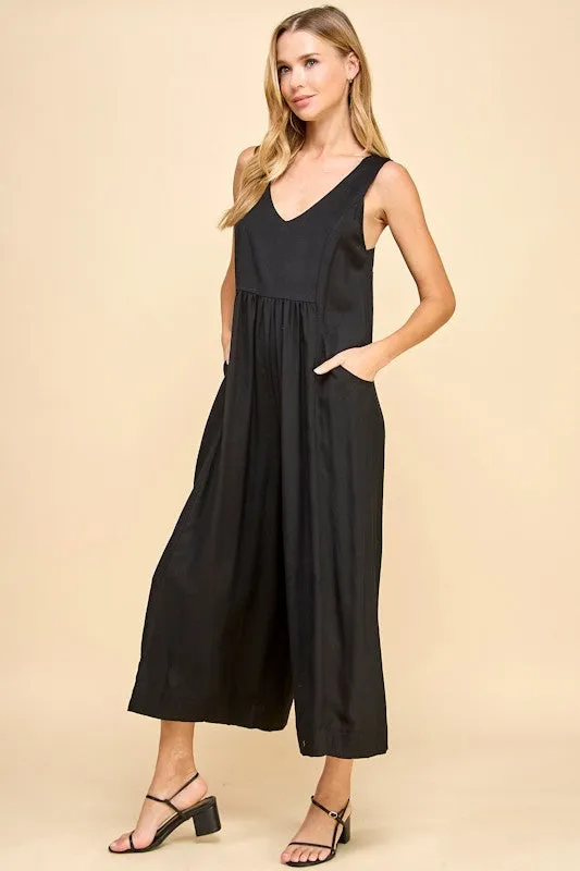 LINEN BLEND JUMPSUIT