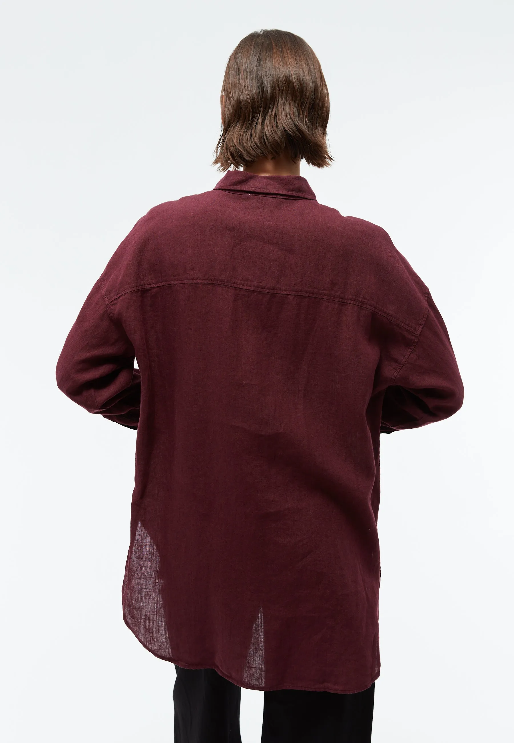 Linen blouse GBCOSIMA oversize - Burgundy (Linen) Givn Berlin