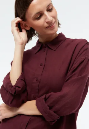Linen blouse GBCOSIMA oversize - Burgundy (Linen) Givn Berlin