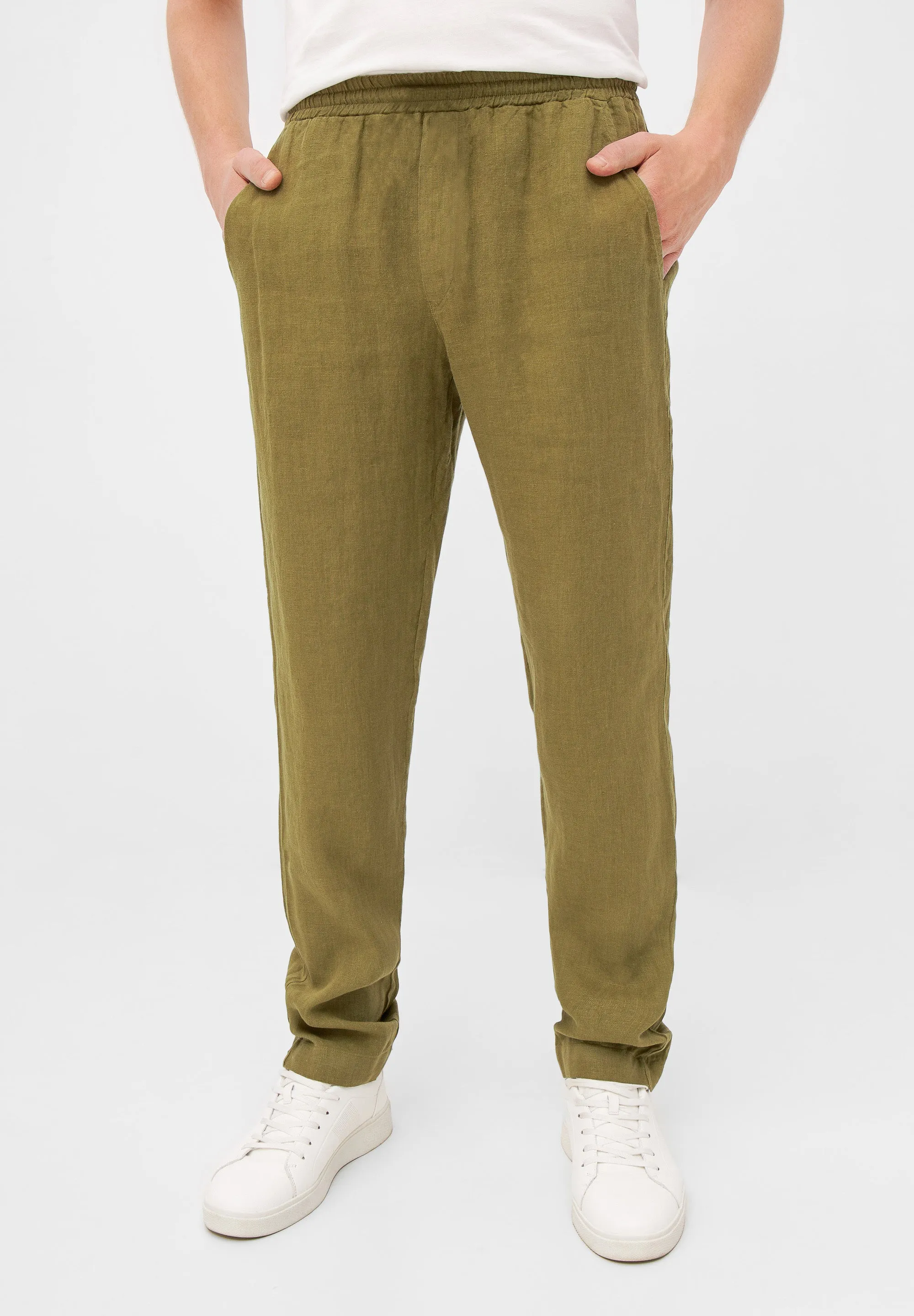 Linen Chino Pants ERIC - Olive Oil (Linen) Givn Berlin