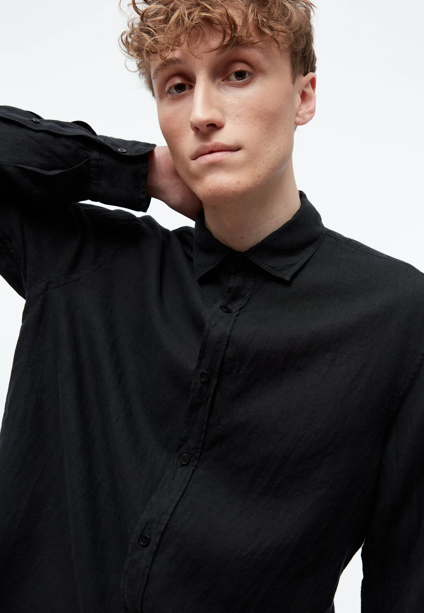 Linen shirt GBJOHN relaxed - Black (Linen) Givn Berlin