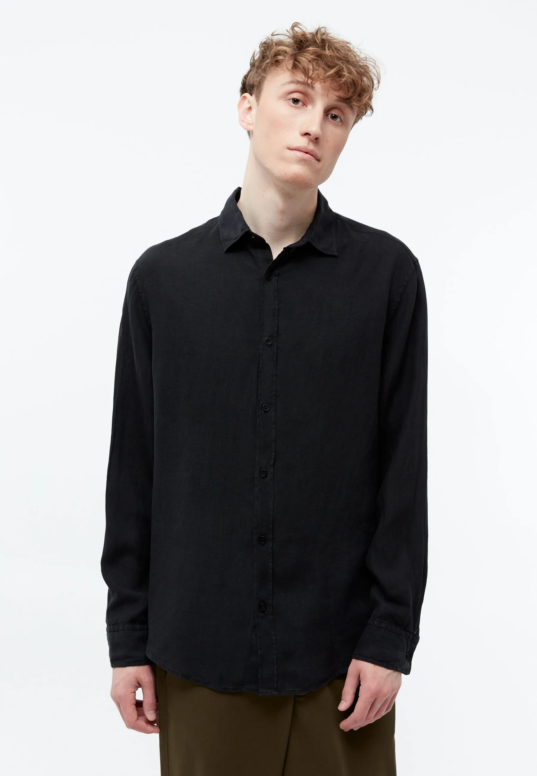 Linen shirt GBJOHN relaxed - Black (Linen) Givn Berlin