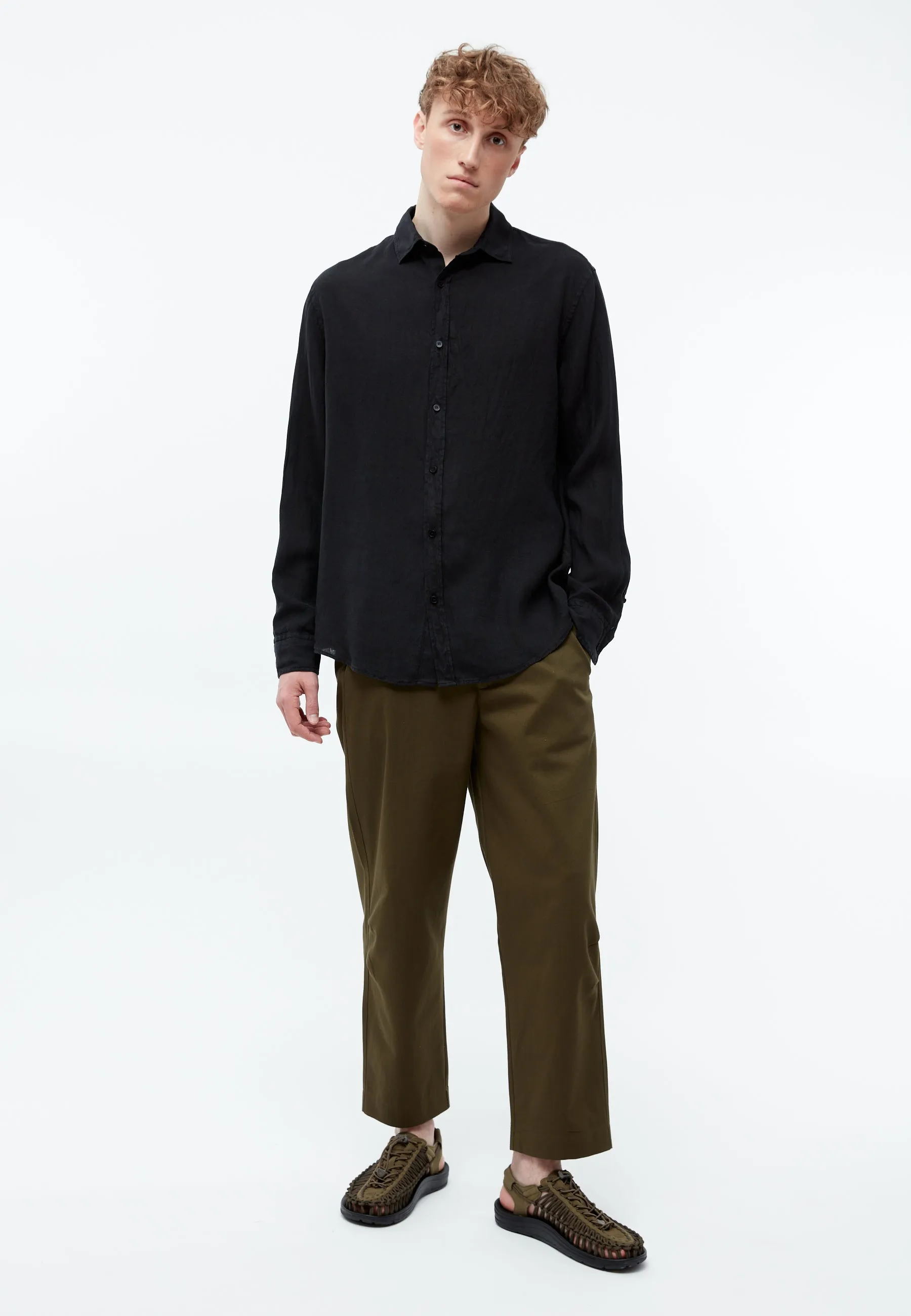 Linen shirt GBJOHN relaxed - Black (Linen) Givn Berlin