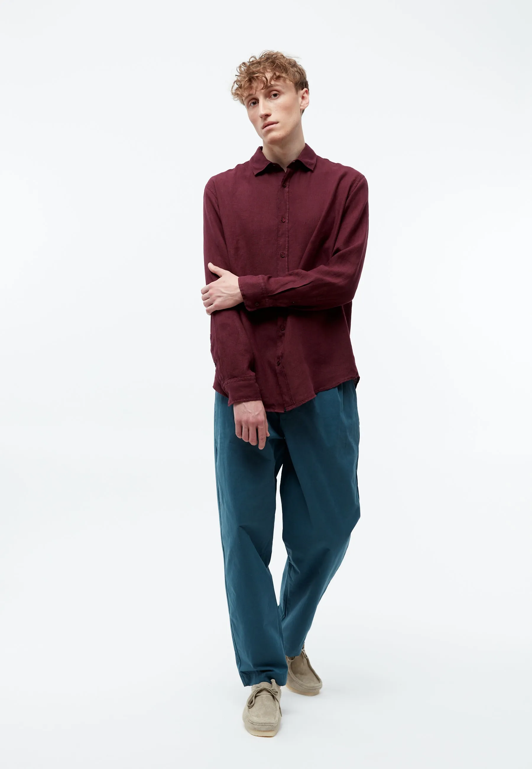 Linen shirt GBJOHN relaxed - Burgundy (Linen) Givn Berlin