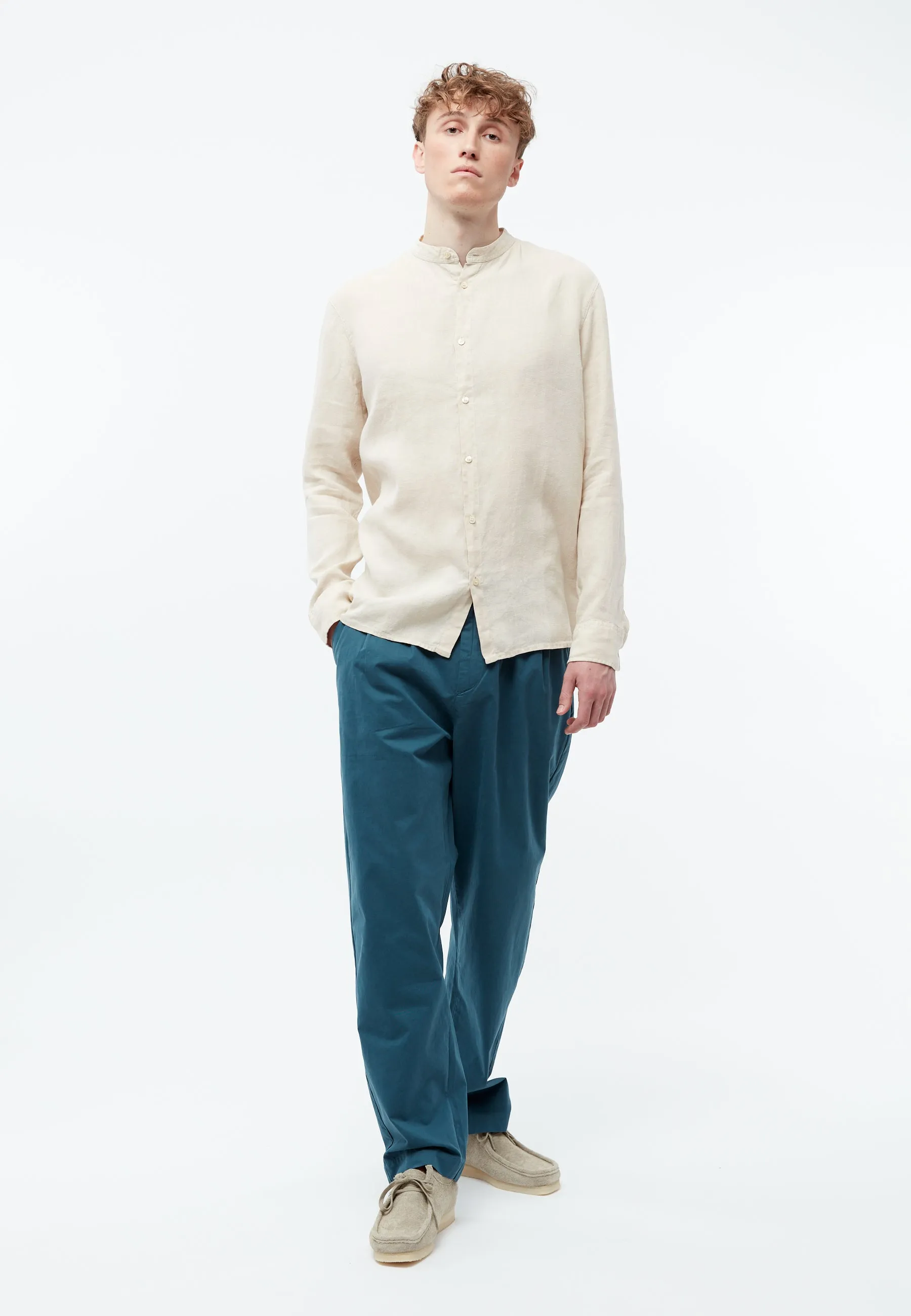 Linen shirt GBWES with stand-up collar - Beige (Linen) Givn Berlin