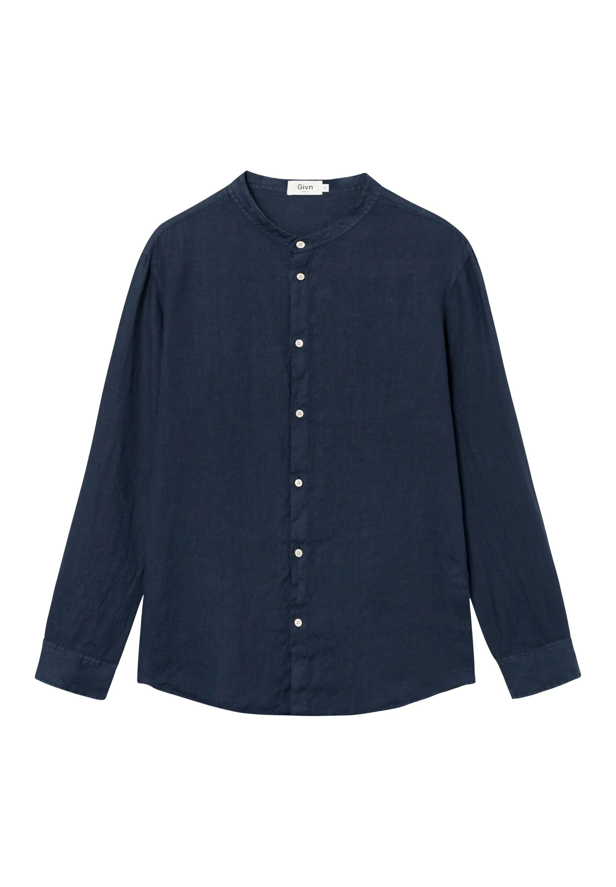 Linen shirt GBWES with stand-up collar - Midnight Blue (Linen) Givn Berlin