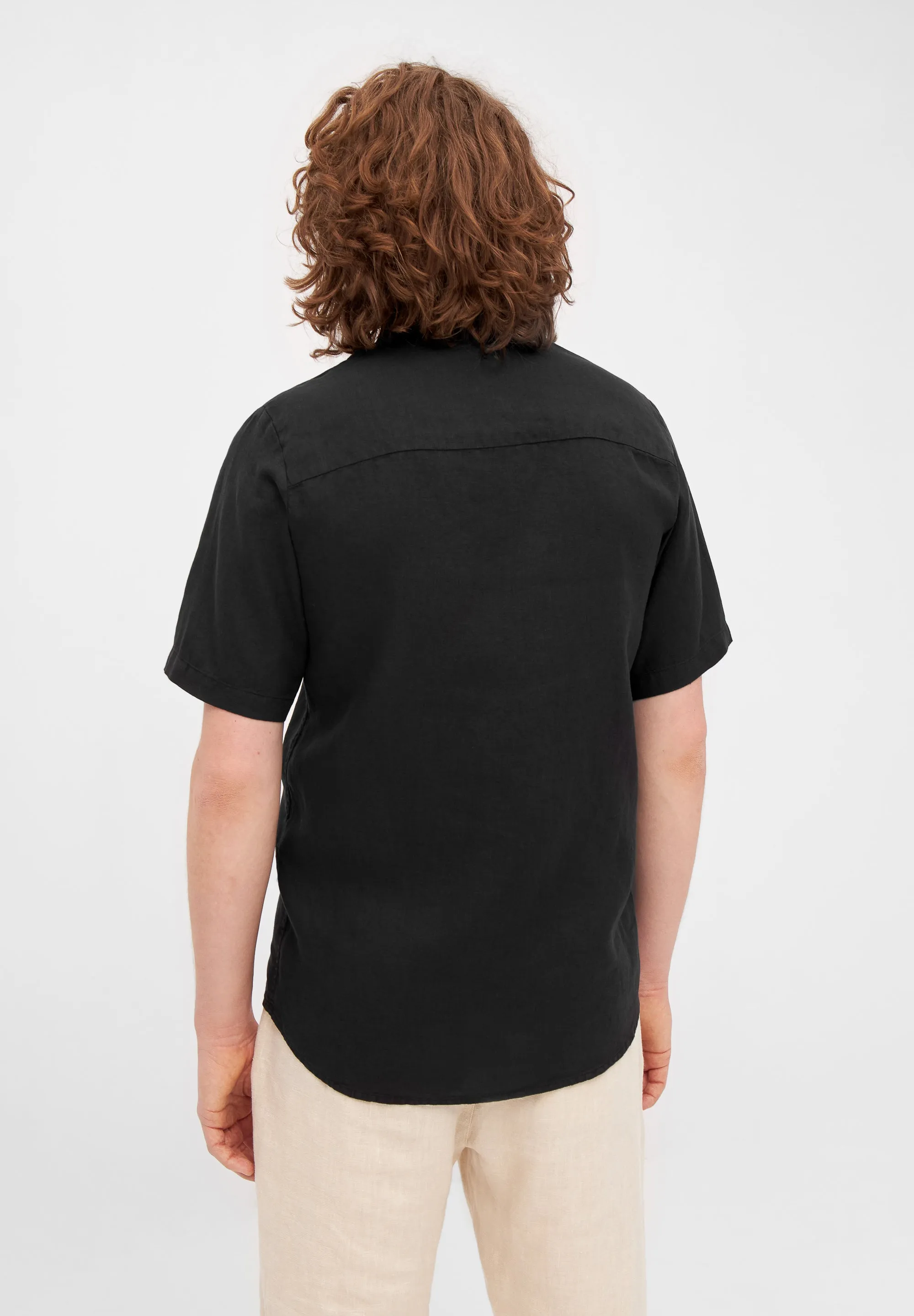 Linen short sleeve shirt DYLAN - Black (Linen) Givn Berlin