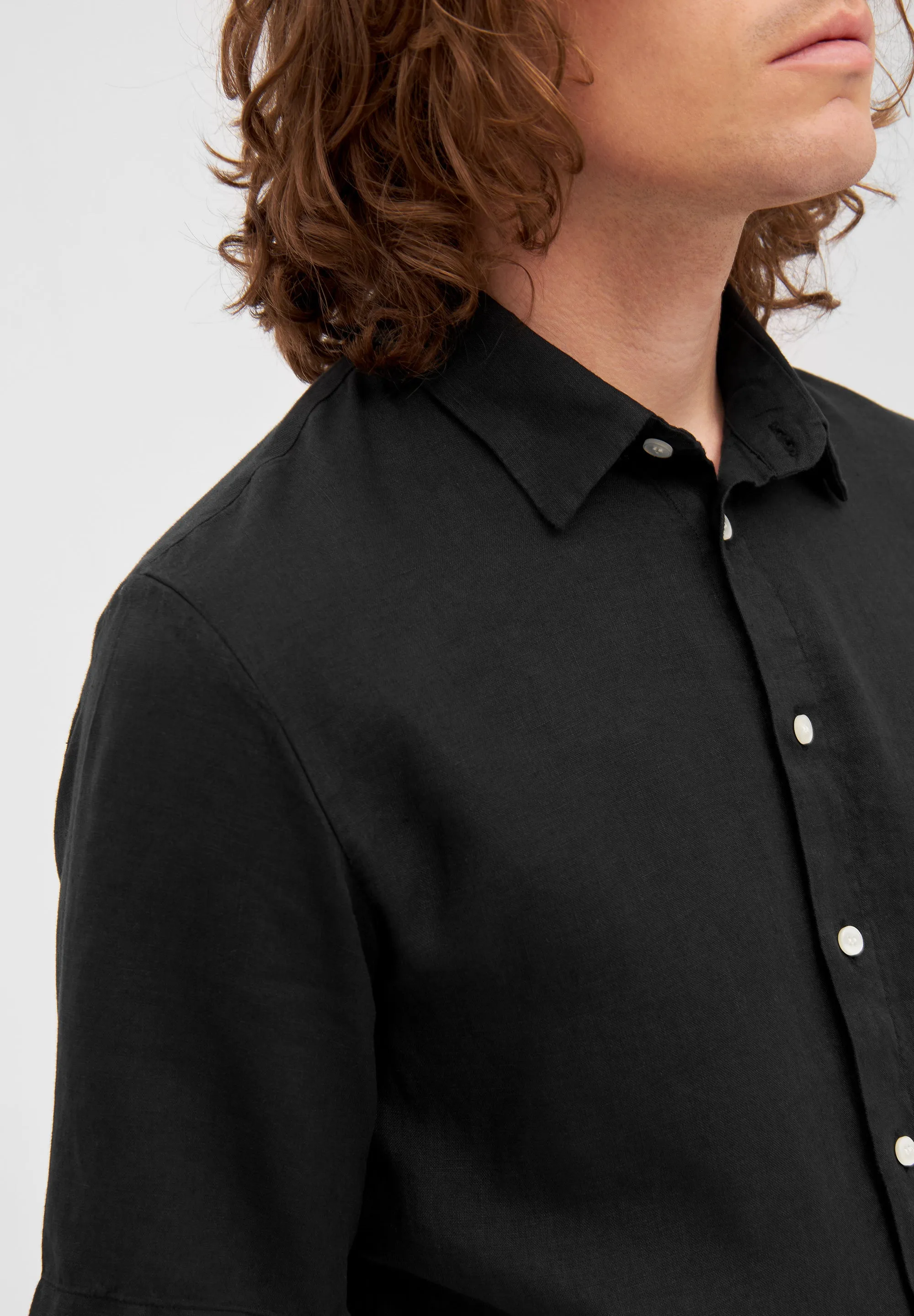 Linen short sleeve shirt DYLAN - Black (Linen) Givn Berlin