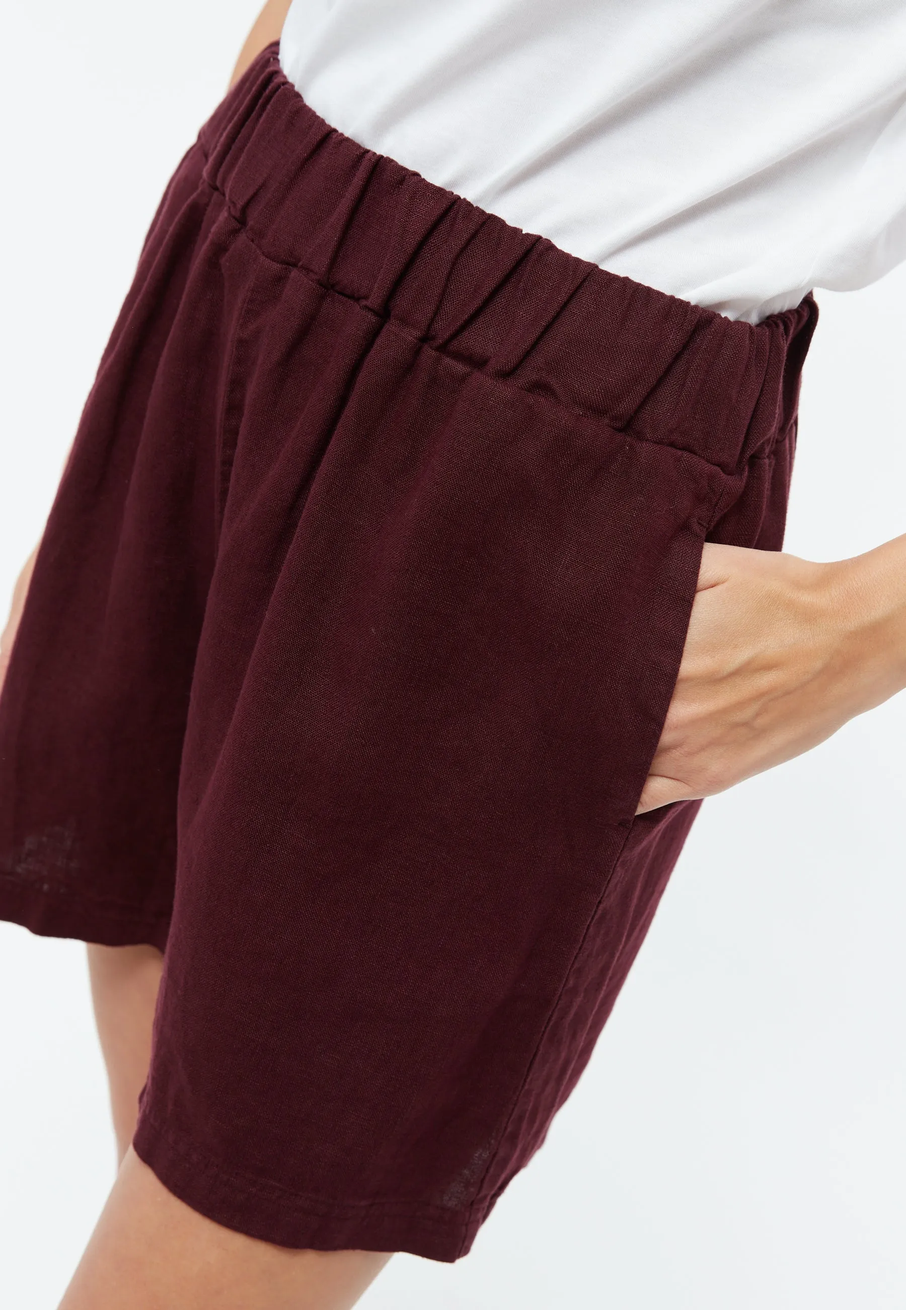 Linen shorts GBCLEMENTINE - Burgundy (Linen) Givn Berlin