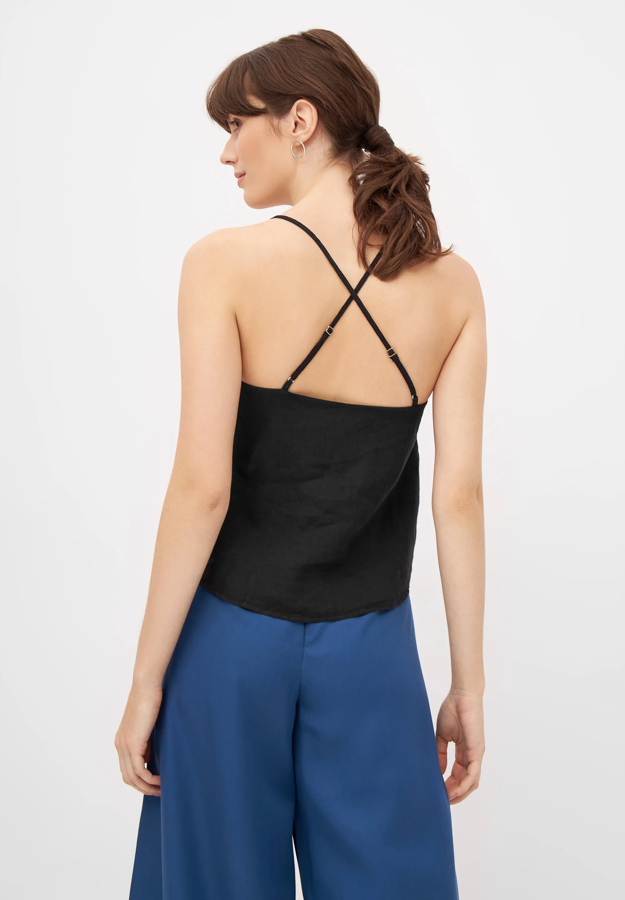 Linen Top JULIE - Black (Linen) Givn Berlin