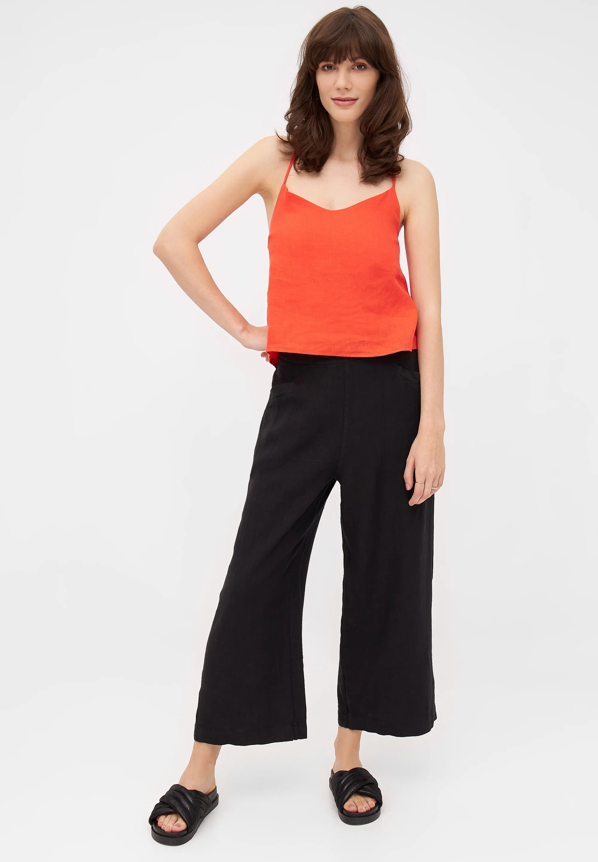 Linen Top JULIE - Sunset Orange (Linen) Givn Berlin