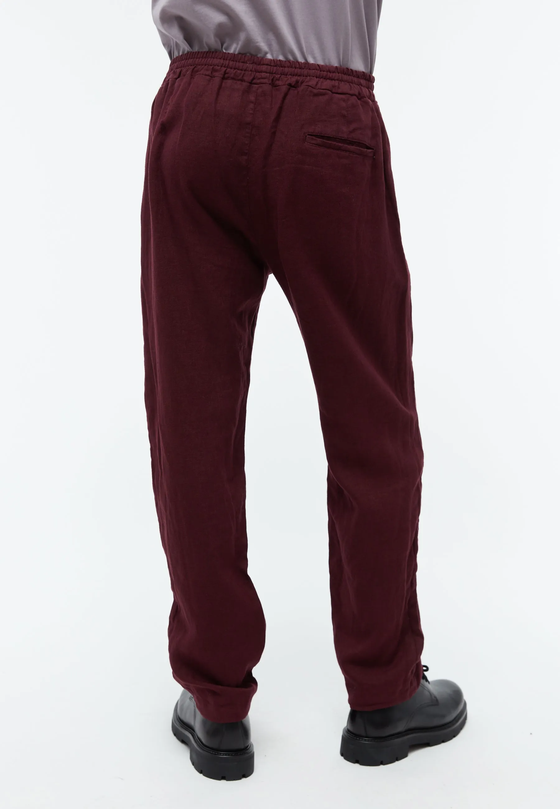 Linen trousers GBERIC with drawstring - Burgundy (Linen) Givn Berlin