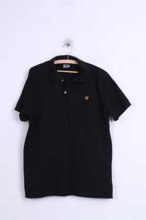 Lyle & Scott Mens 2XL Polo Shirt Black Cotton XXL Sport